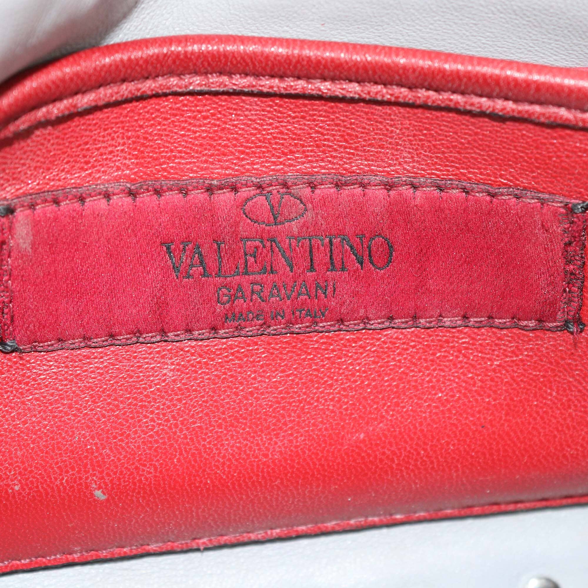Valentino Silver Quilted Small Rockstud Spike Top Handle Bag Womens Valentino