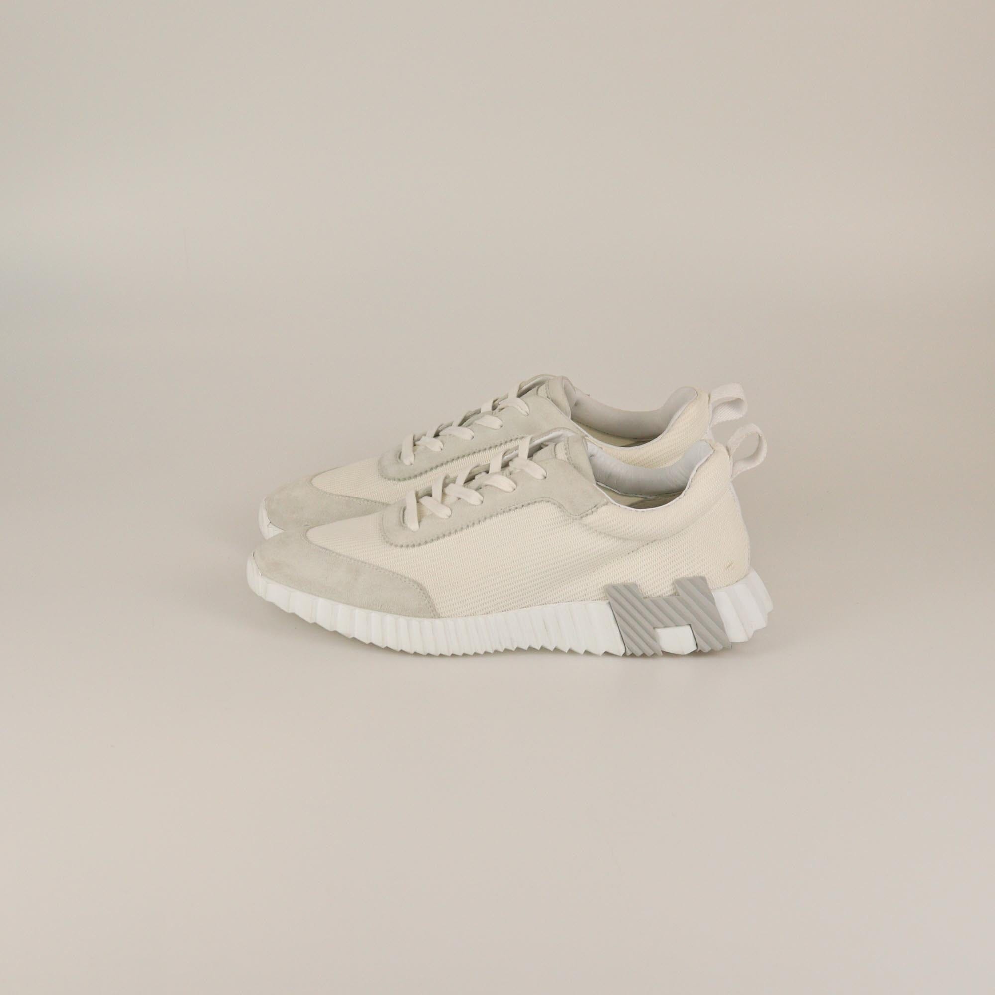 Hermes White/Grey Bouncing Sneakers Mens Hermes