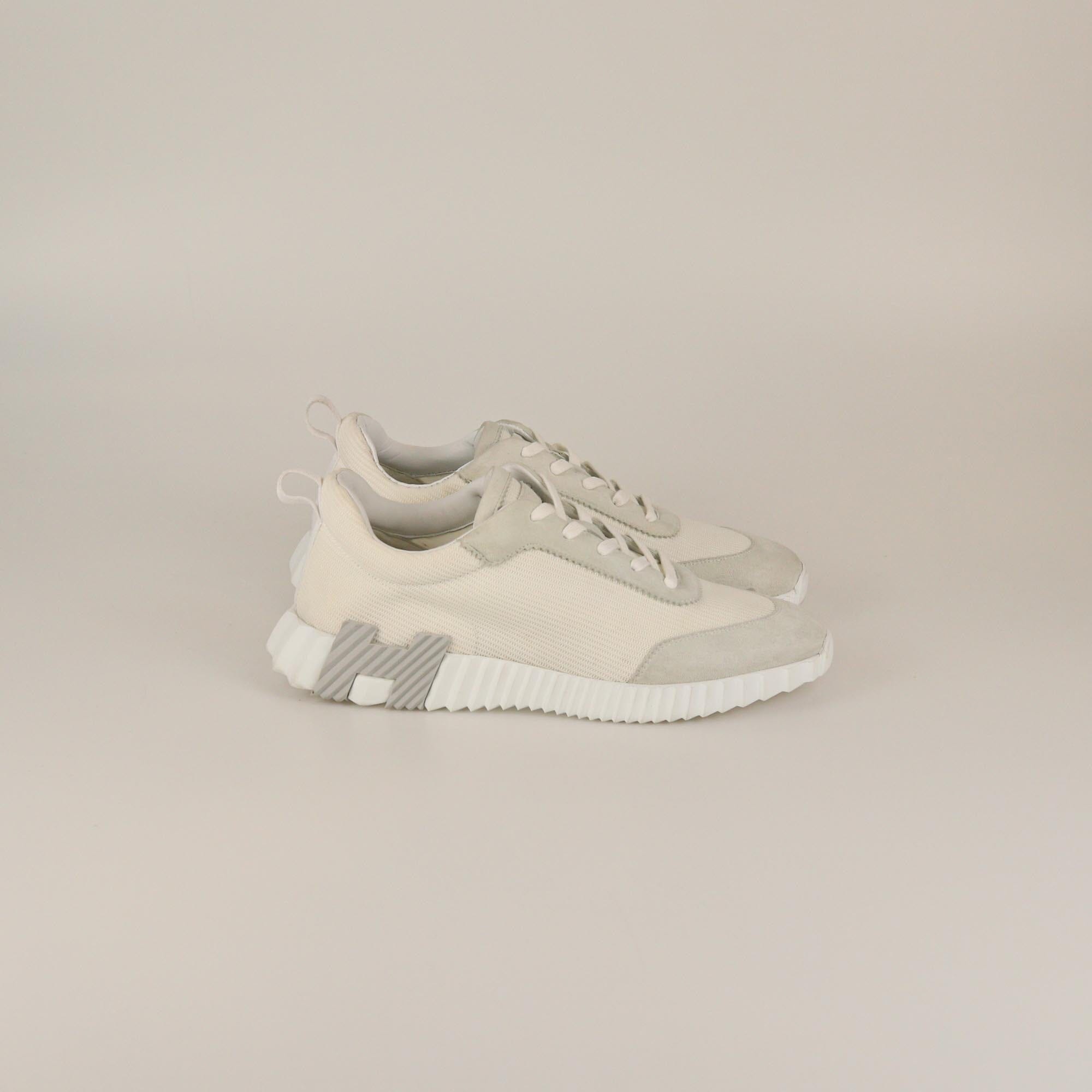 Hermes White/Grey Bouncing Sneakers Mens Hermes