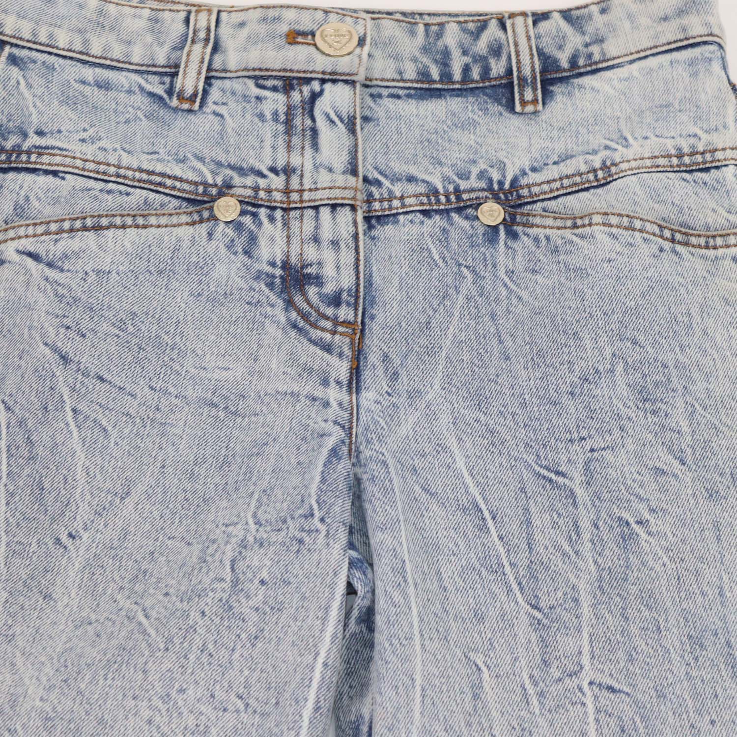 Chanel Washed Blue Denim Straight Leg Pants