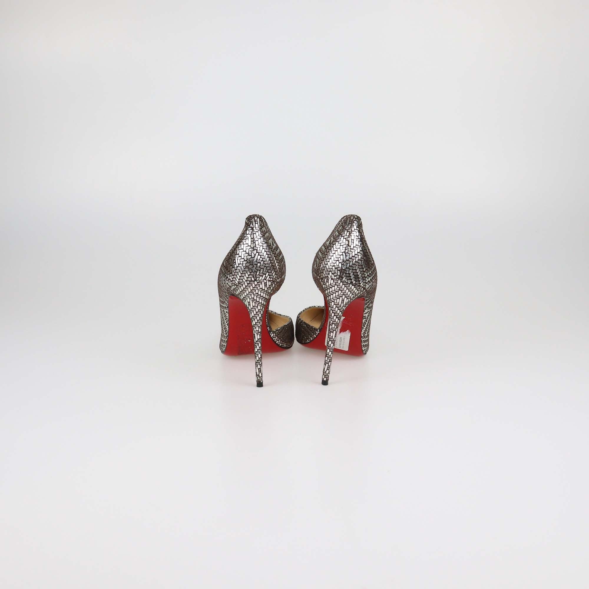 Christian Louboutin Metallic Suede Kid Lame Iriza Pumps
