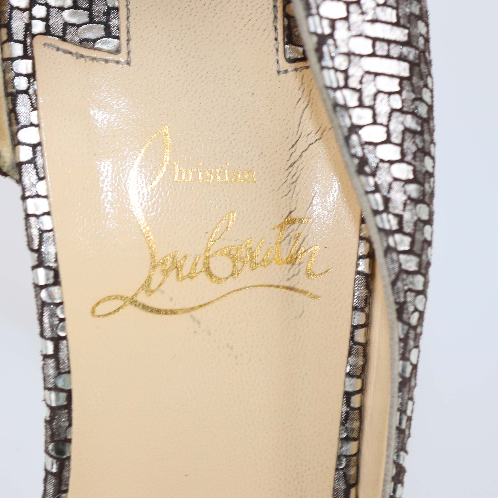 Christian Louboutin Metallic Suede Kid Lame Iriza Pumps