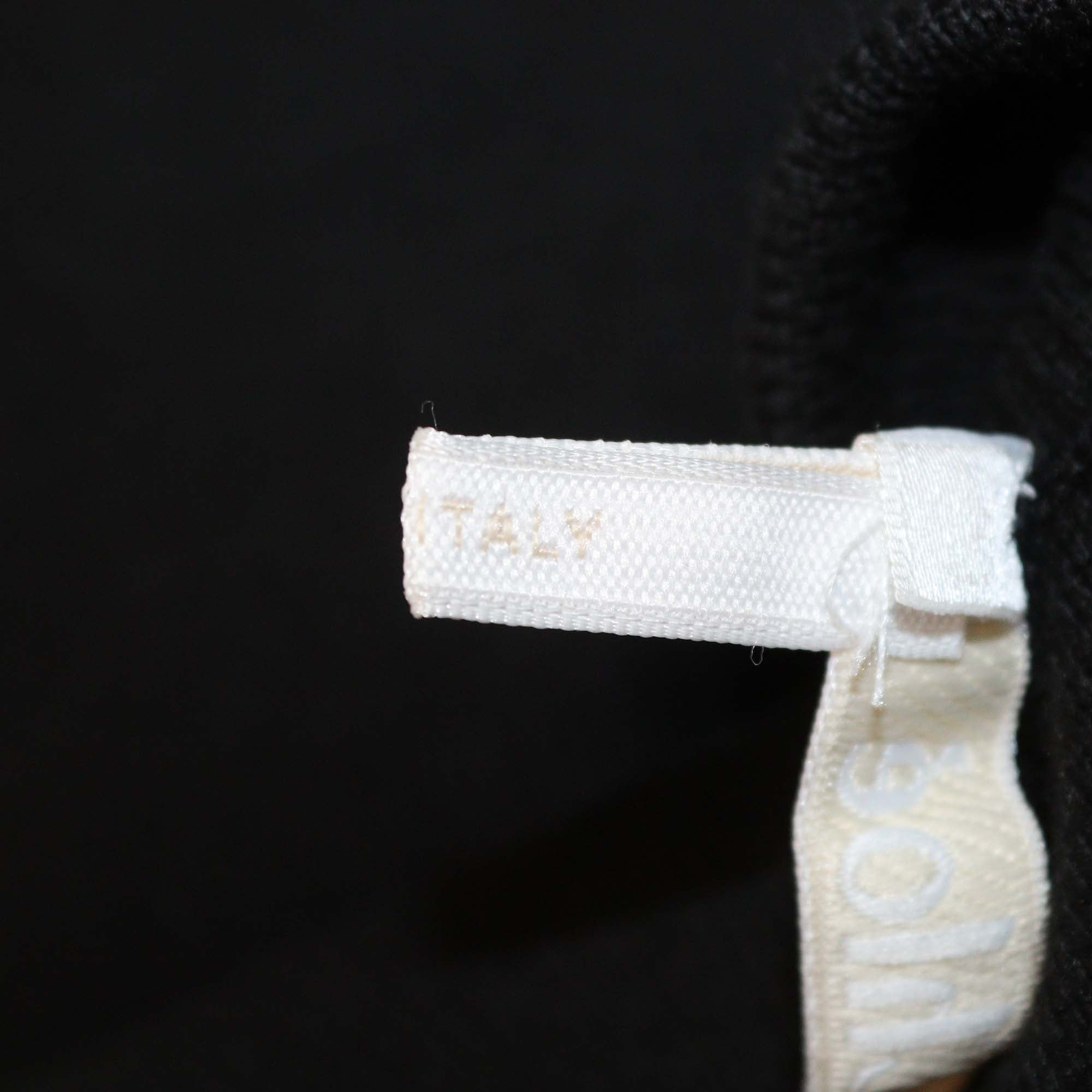 Chloe Black/White Logo Print Knit Crew Neck Sweater