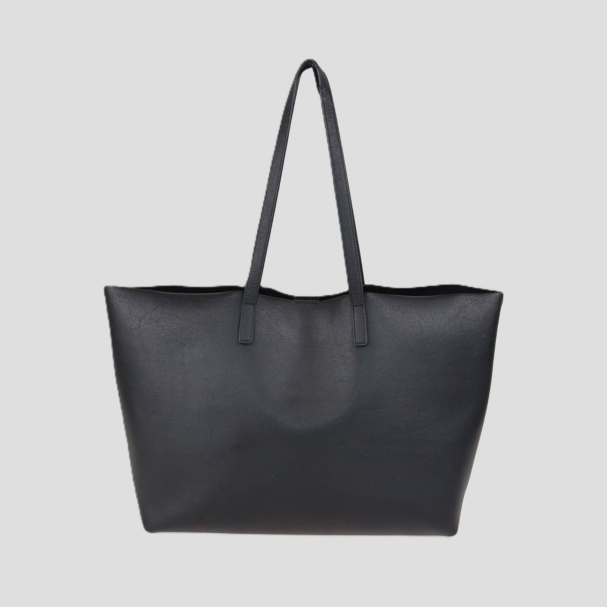 Saint Laurent Black Leather E/W Shopping Tote