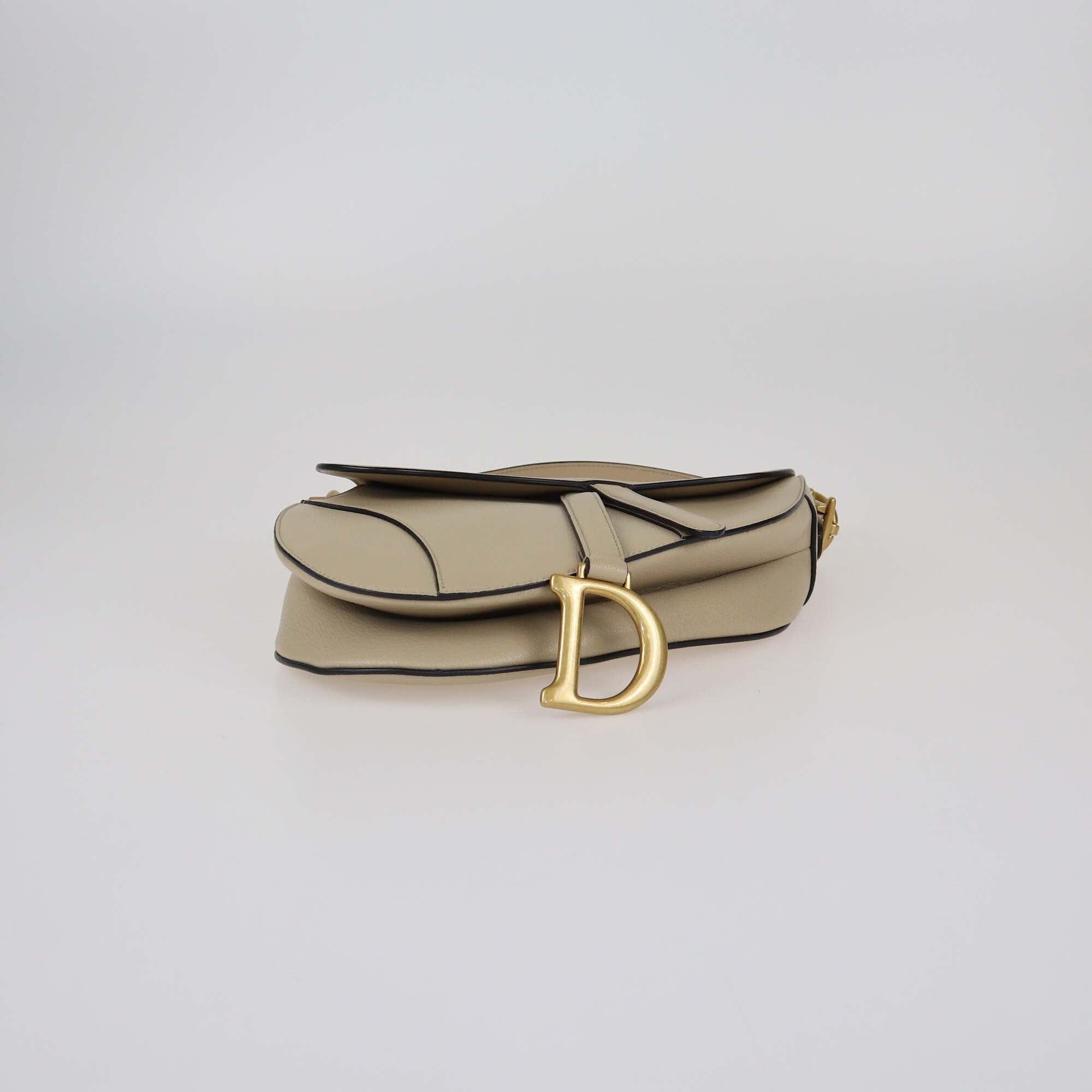 Christian Dior Beige Saddle Bag With Adjustable Shoulder Strap Womens Christian Dior