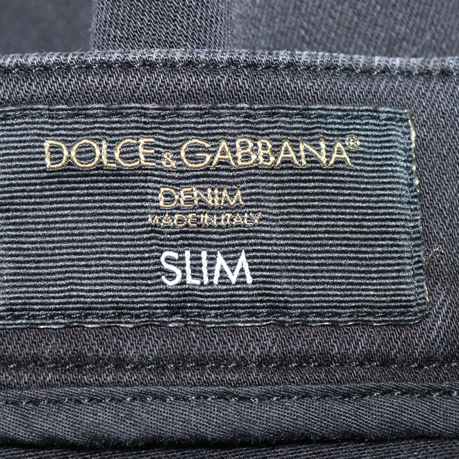 Dolce & Gabbana Black Denim Distressed Slim Fit Pants