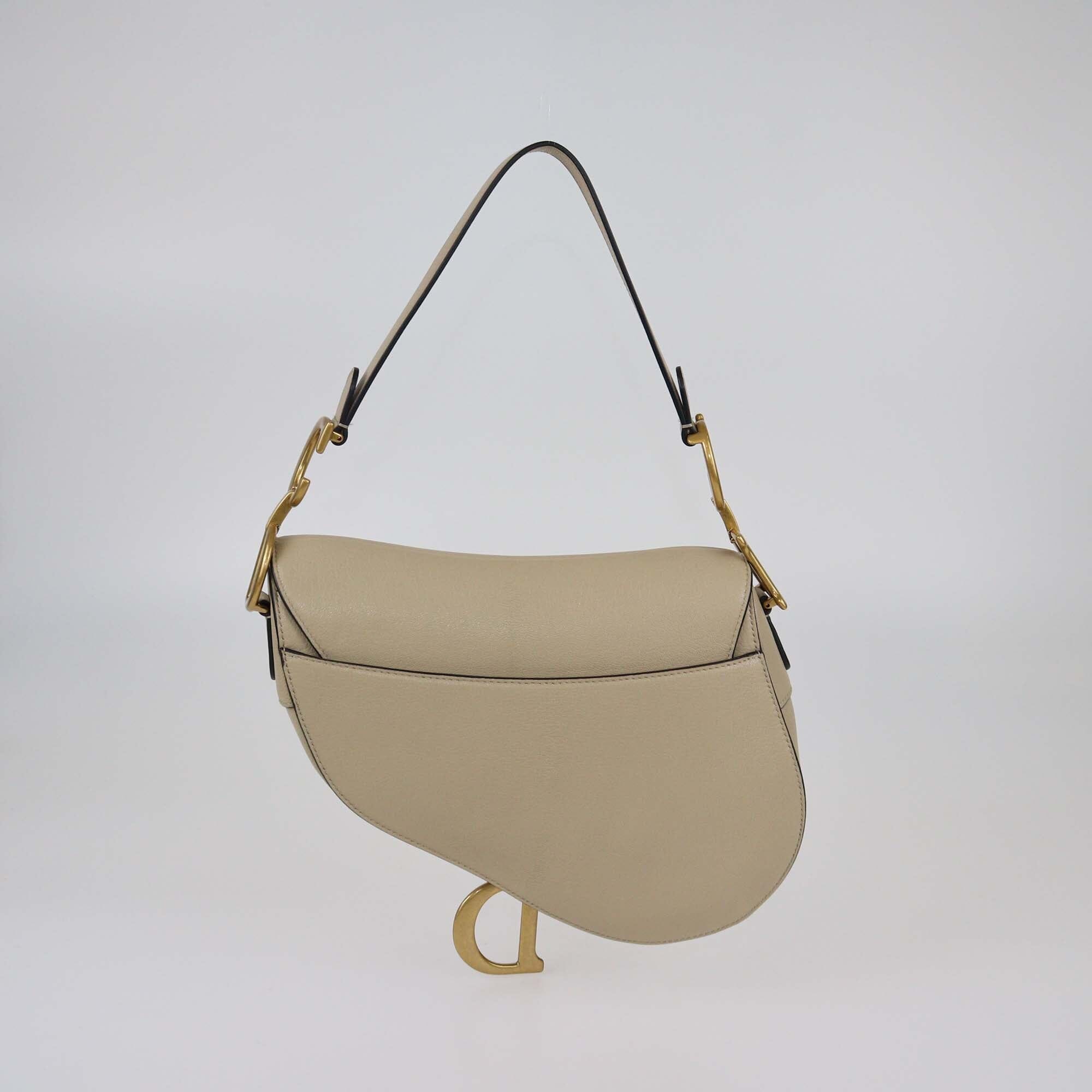 Christian Dior Beige Saddle Bag With Adjustable Shoulder Strap Womens Christian Dior