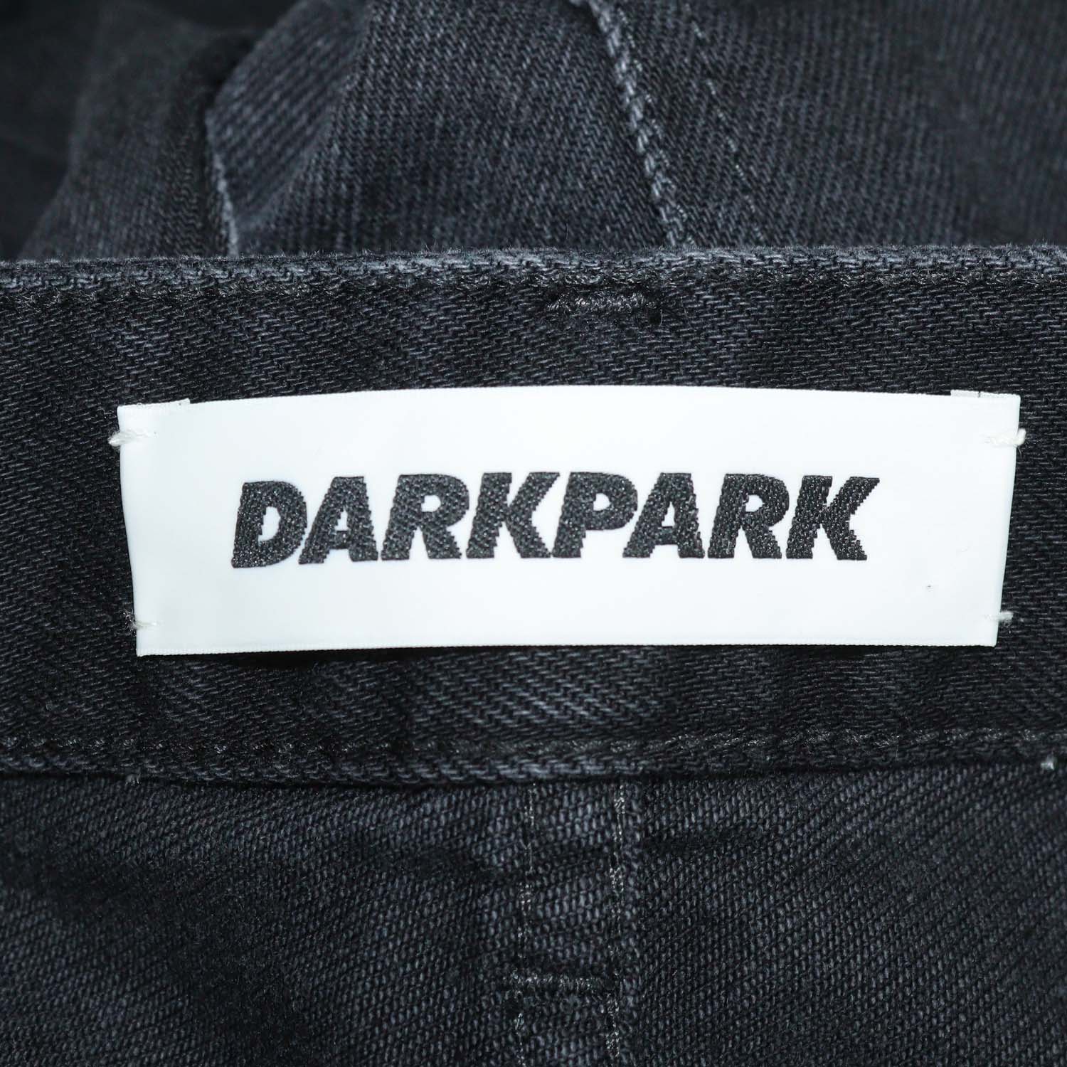 Darkpark Black Denim Distressed Hem Wide Leg Pants