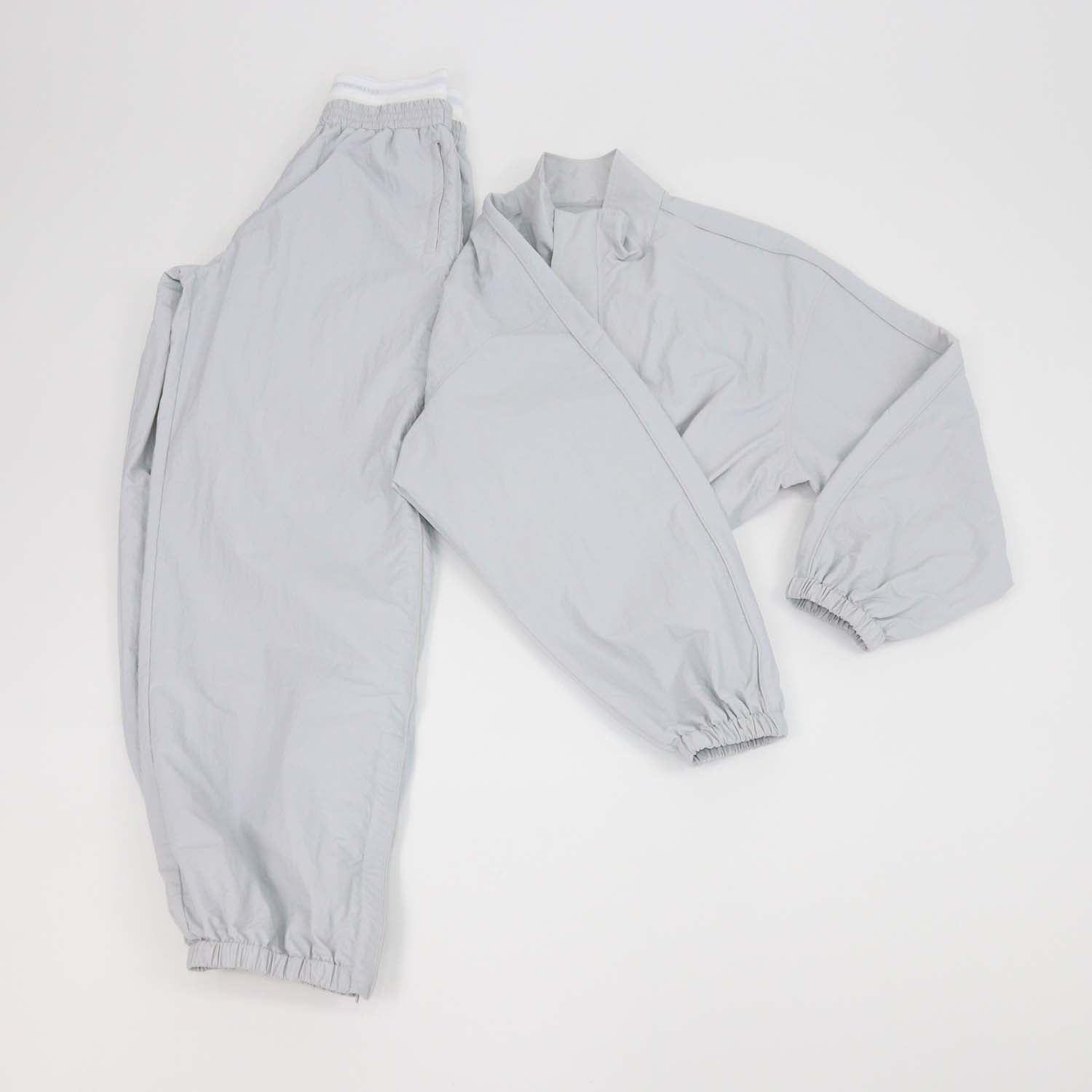 Alexander Wang Light Grey Nylon Bolero Track Jacket & Underwear Waistband Sports Jagger Set