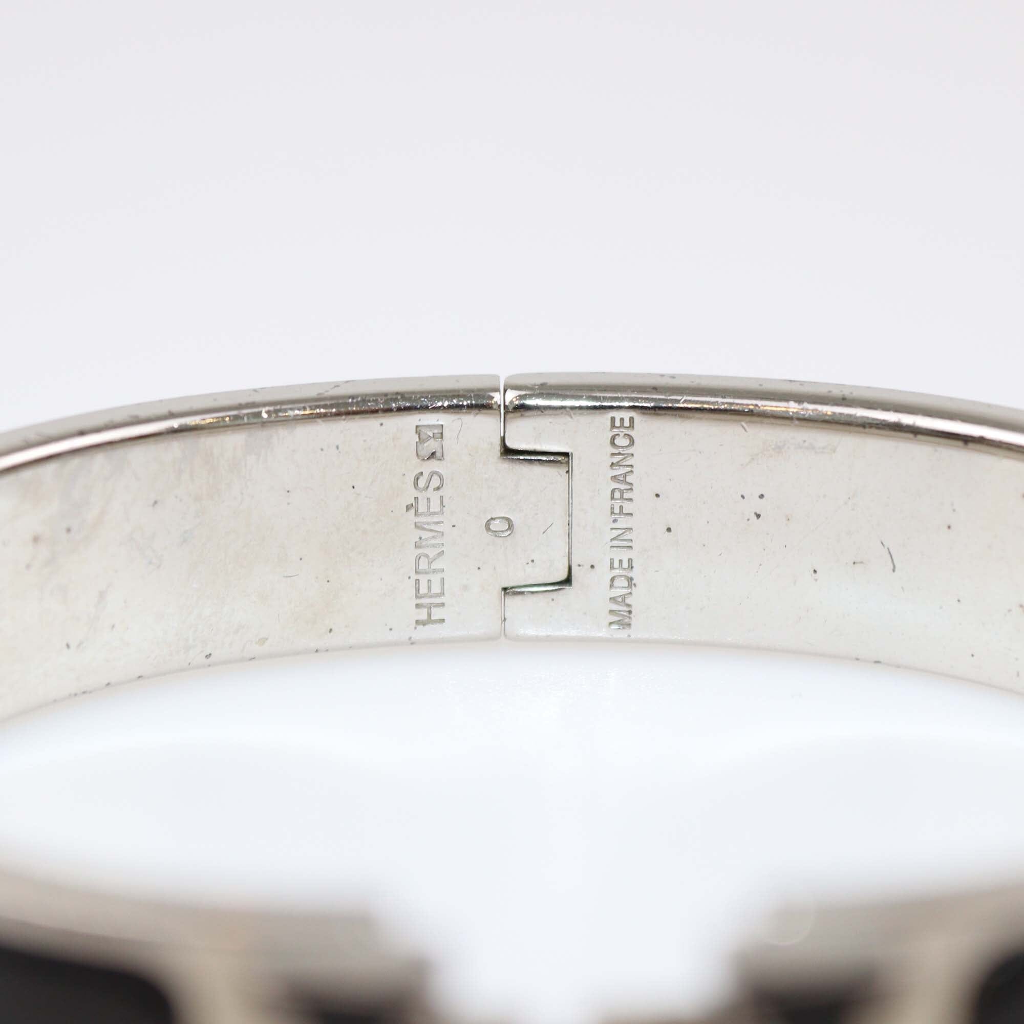 Hermes Black Clic Clac H Narrow Bracelet Womens Hermes