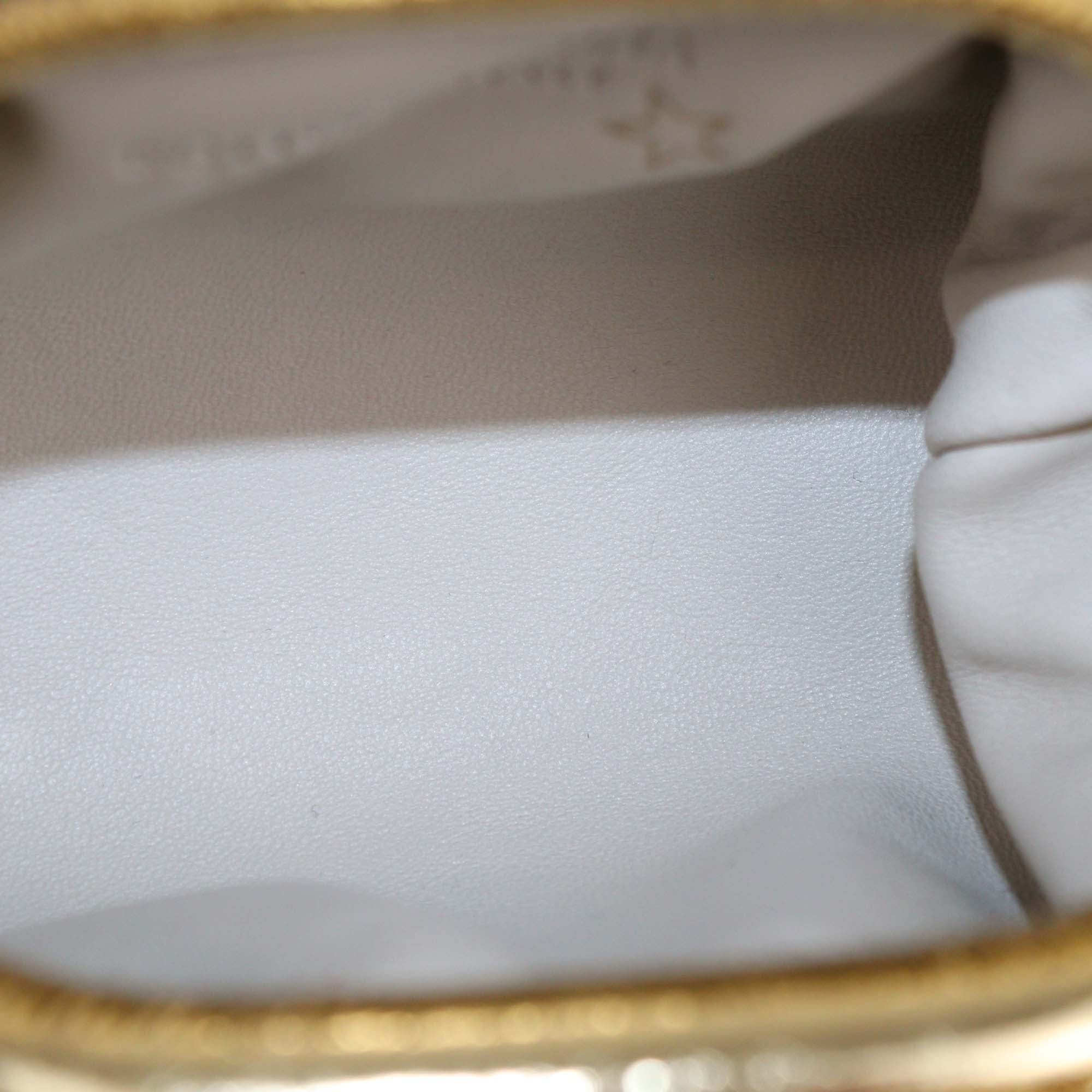 Bottega Veneta Gold Leather The Pouch Coin Purse