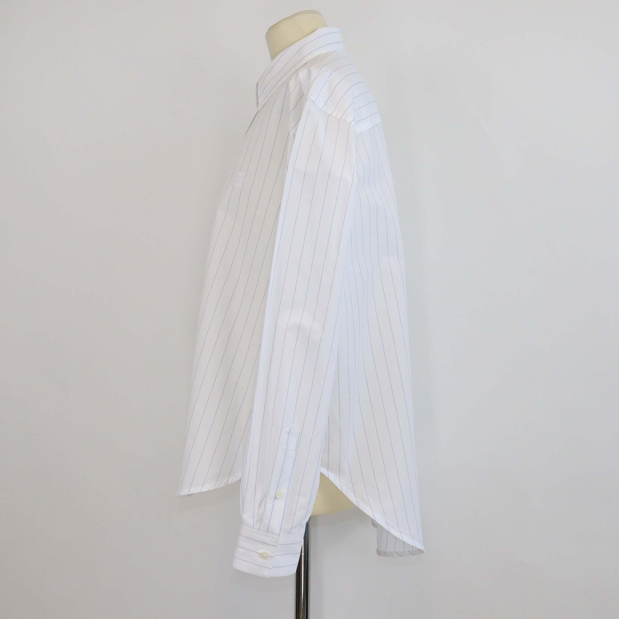 Toteme White/Cobalt Cotton Button Front Shirt