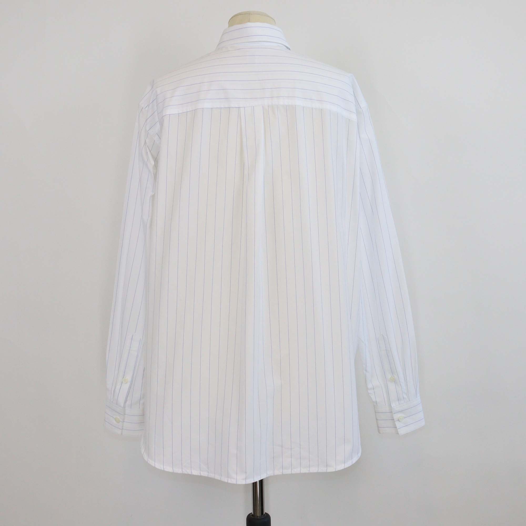 Toteme White/Cobalt Cotton Button Front Shirt