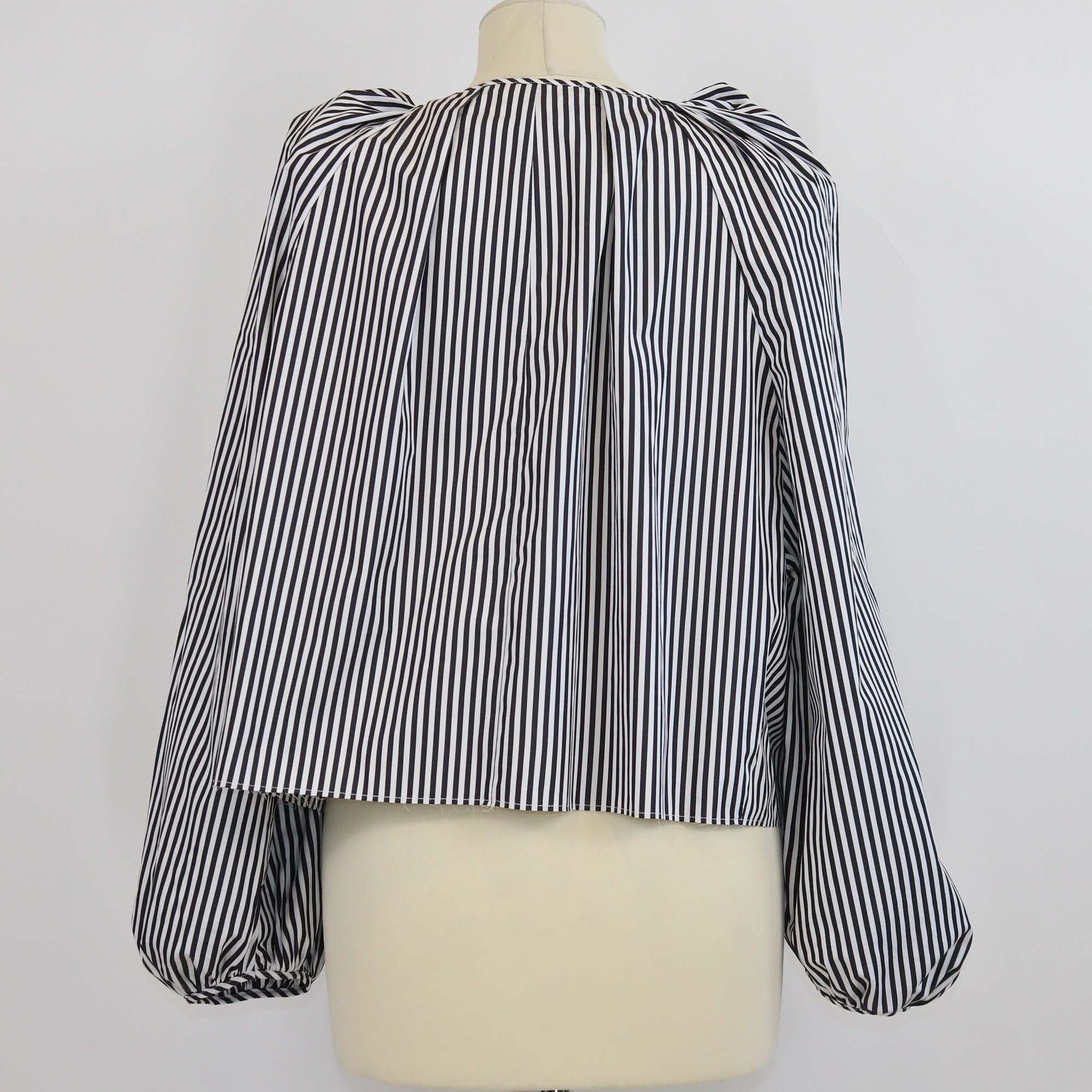 Nackiye Black/White Striped Cotton Grand Bazaar Mini Top