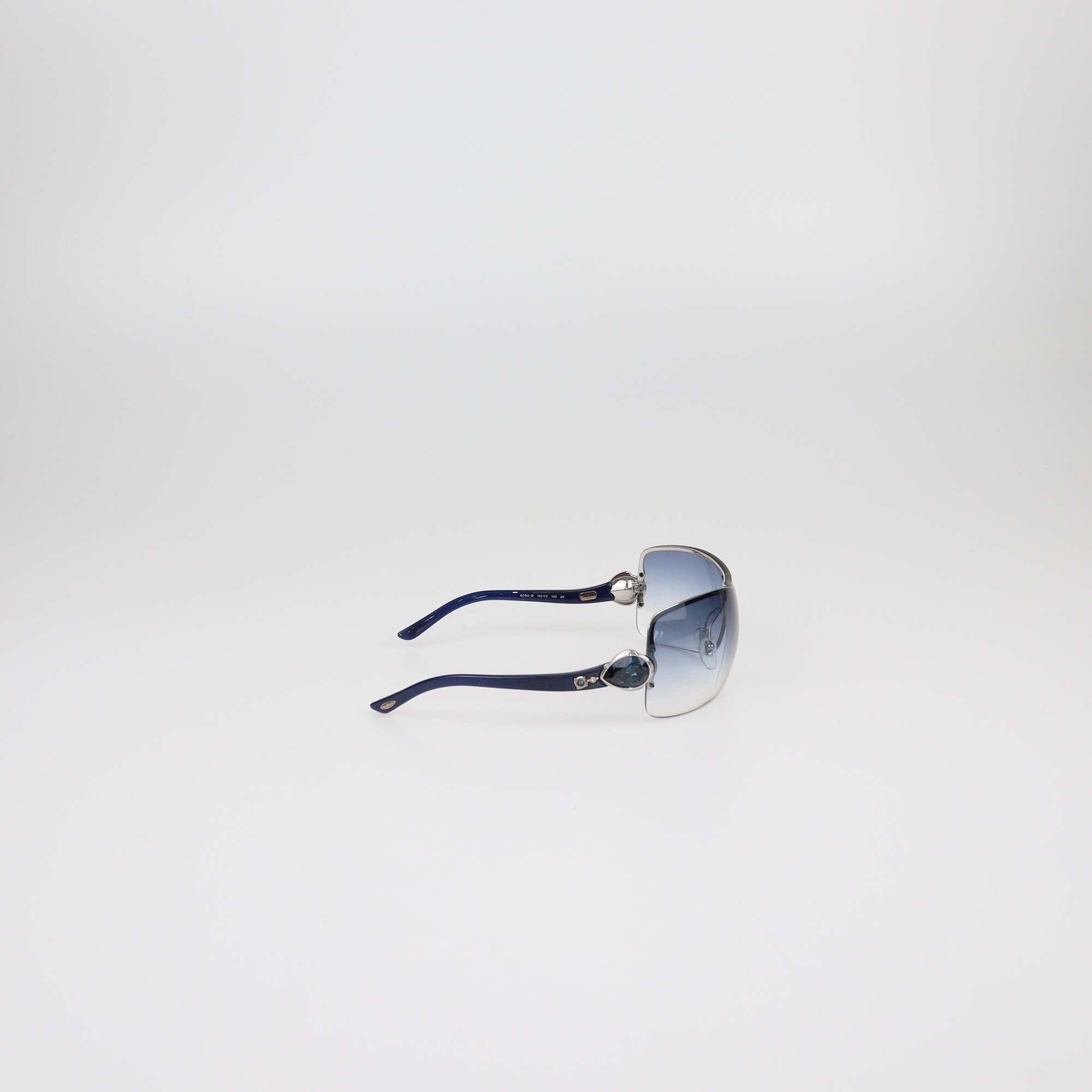 Bvlgari Navy Blue Gradient Shield Sunglasses Womens Bvlgari