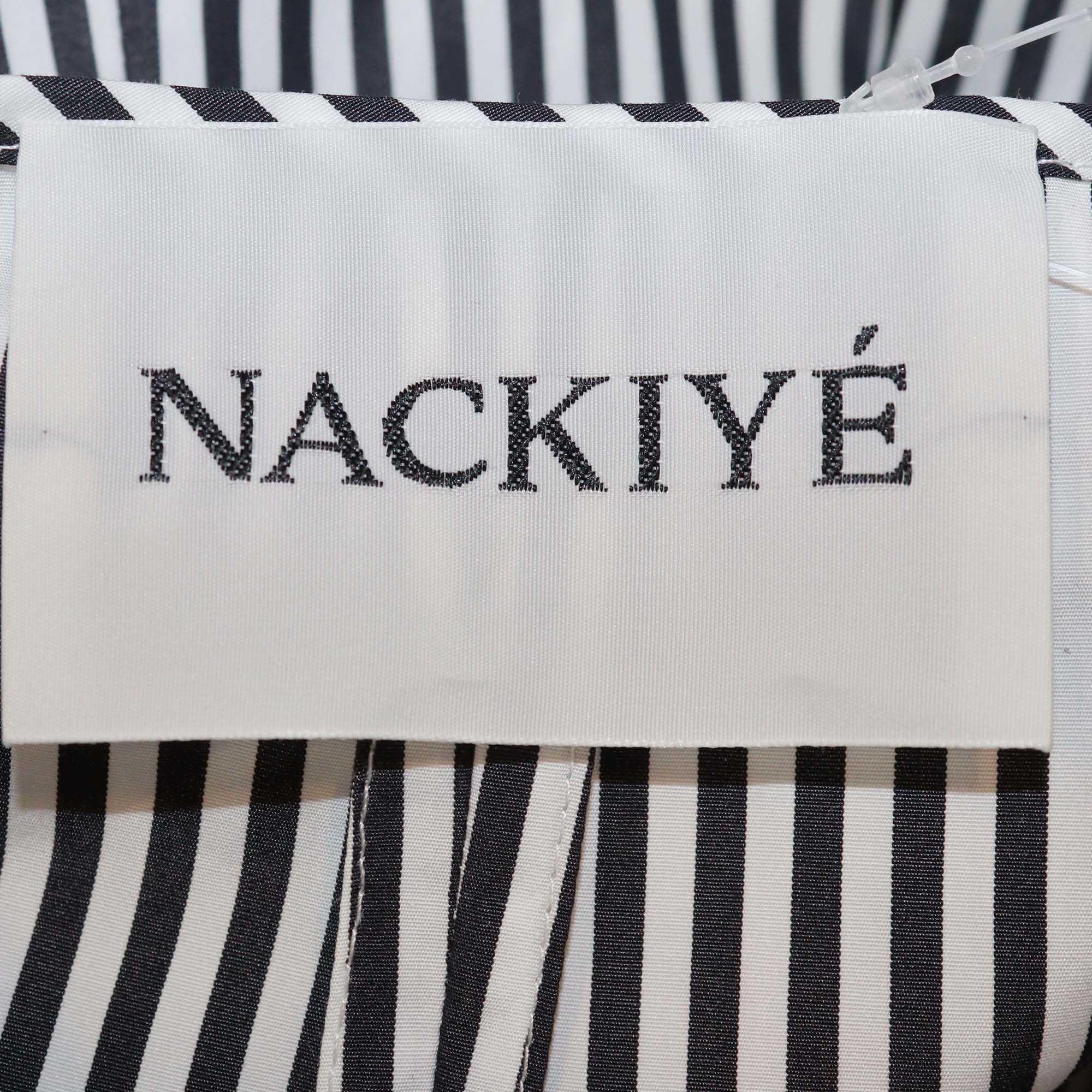 Nackiye Black/White Striped Cotton Grand Bazaar Mini Top