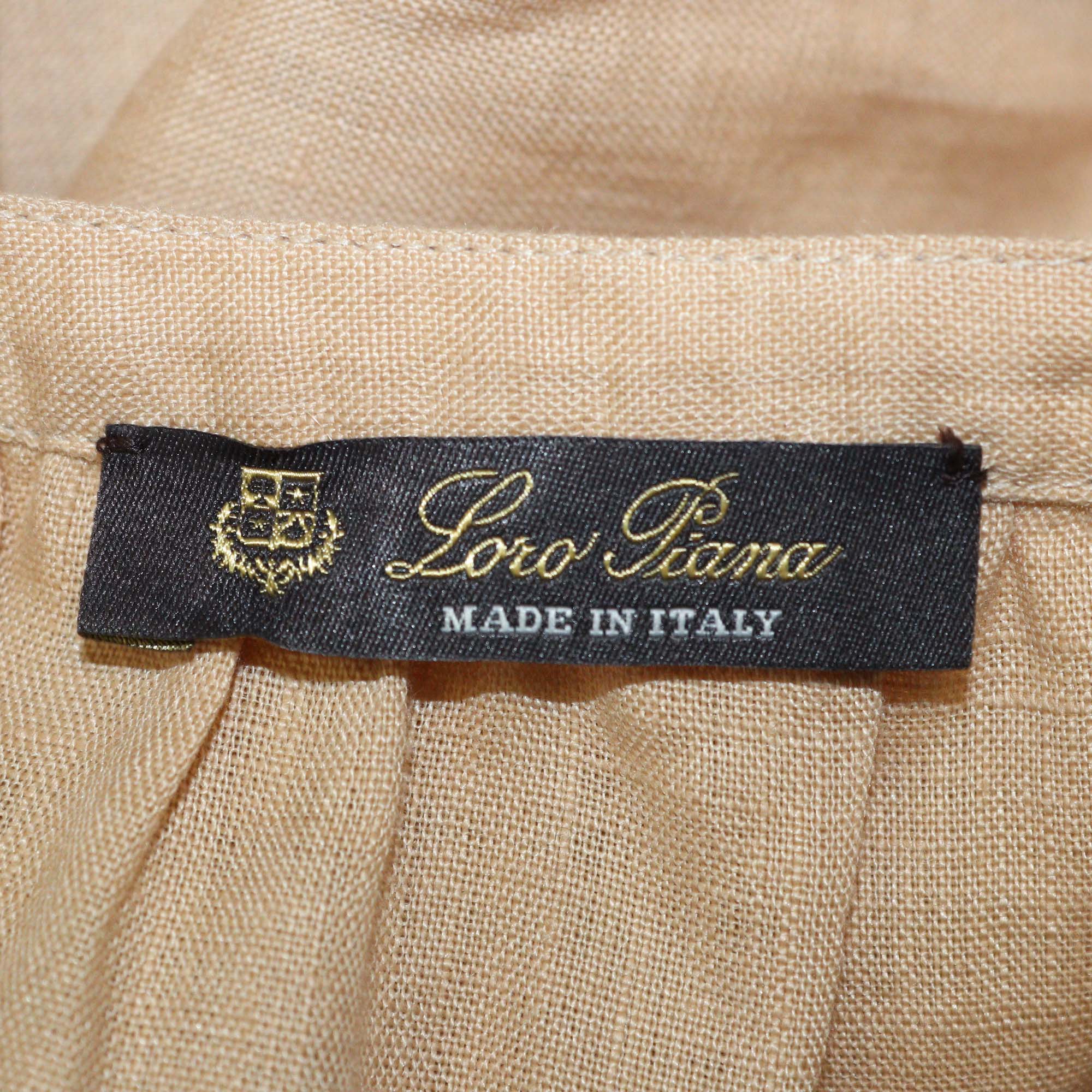 Loro Piana Brown Linen Gritt Ramie Blouse