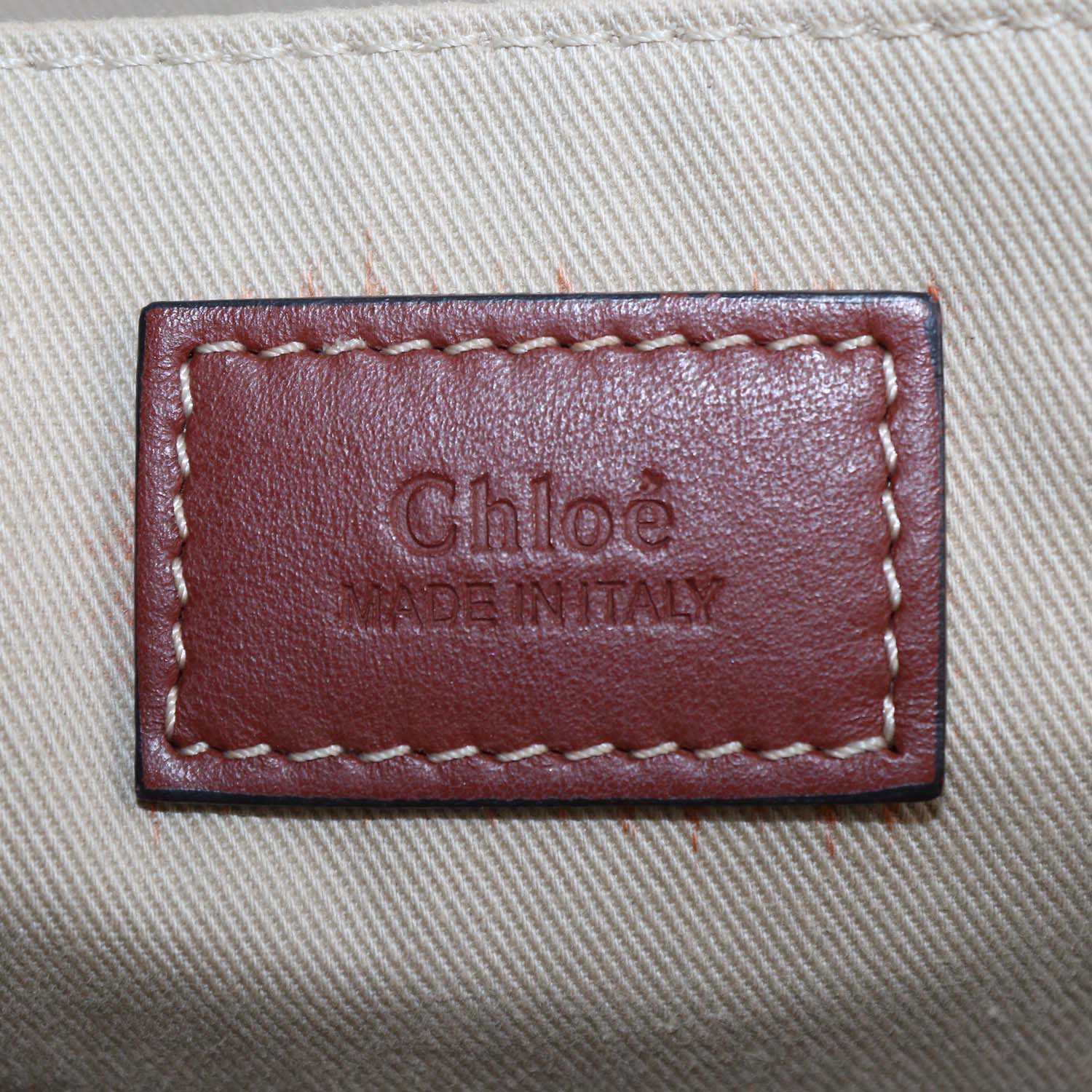 Chloe Beige/Natural Canvas and Leather Large Woody Tote
