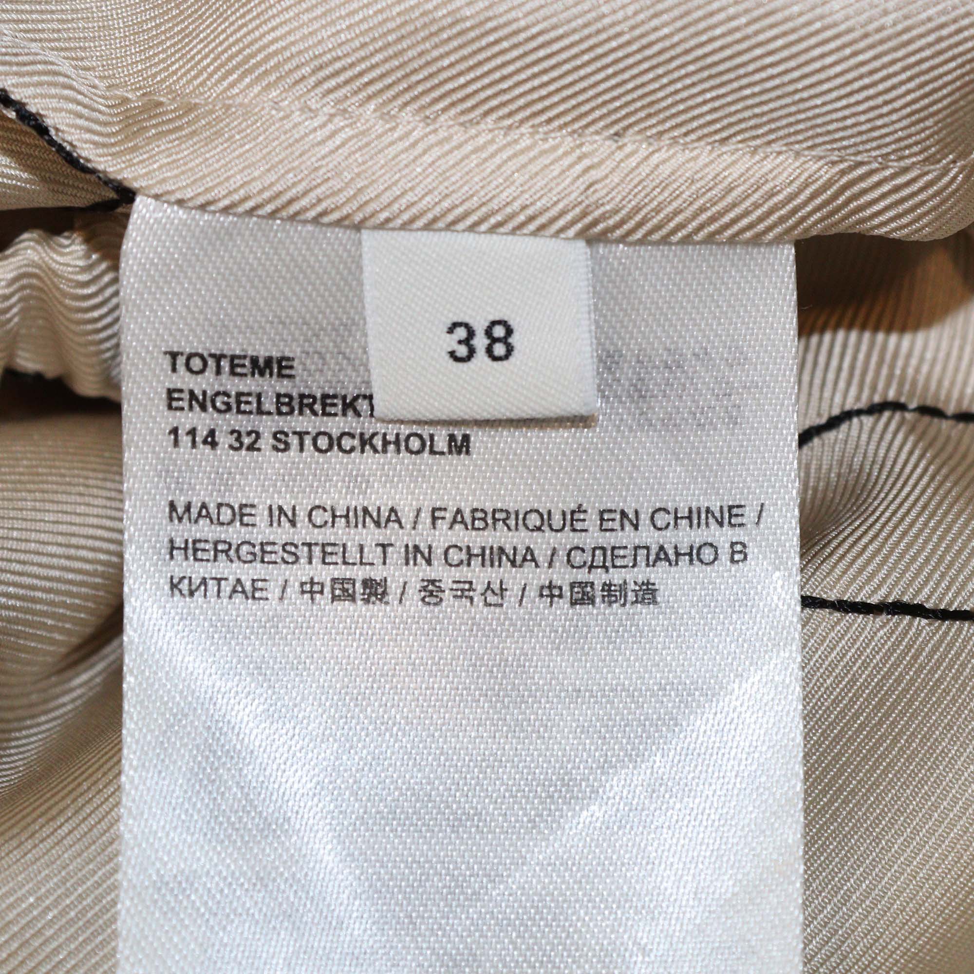 Toteme Beige Silk Monogram Embroidered Pj Shorts