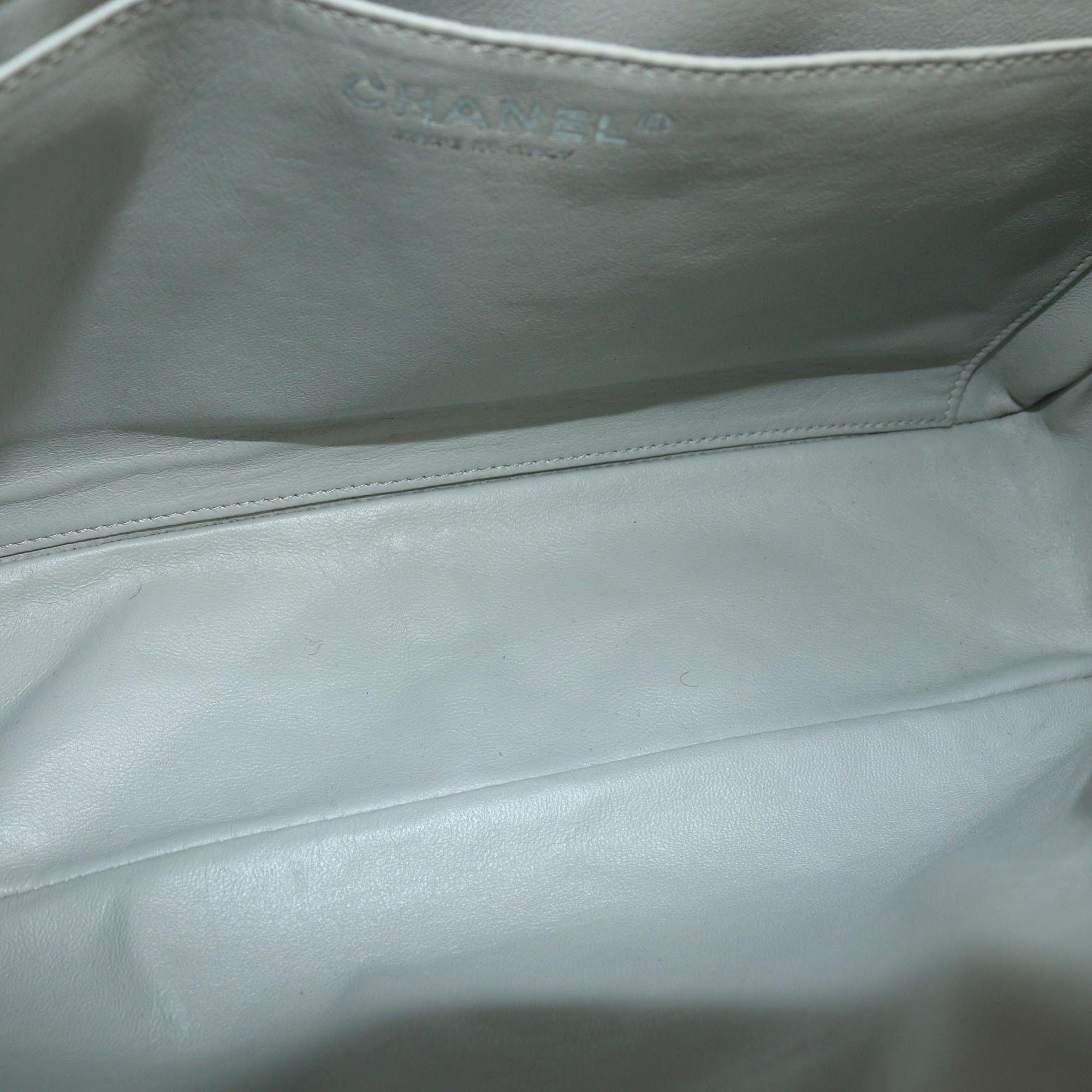 Chanel Mint Green Quilted Caviar Jumbo Classic Sungle Flap Bag Womens Chanel