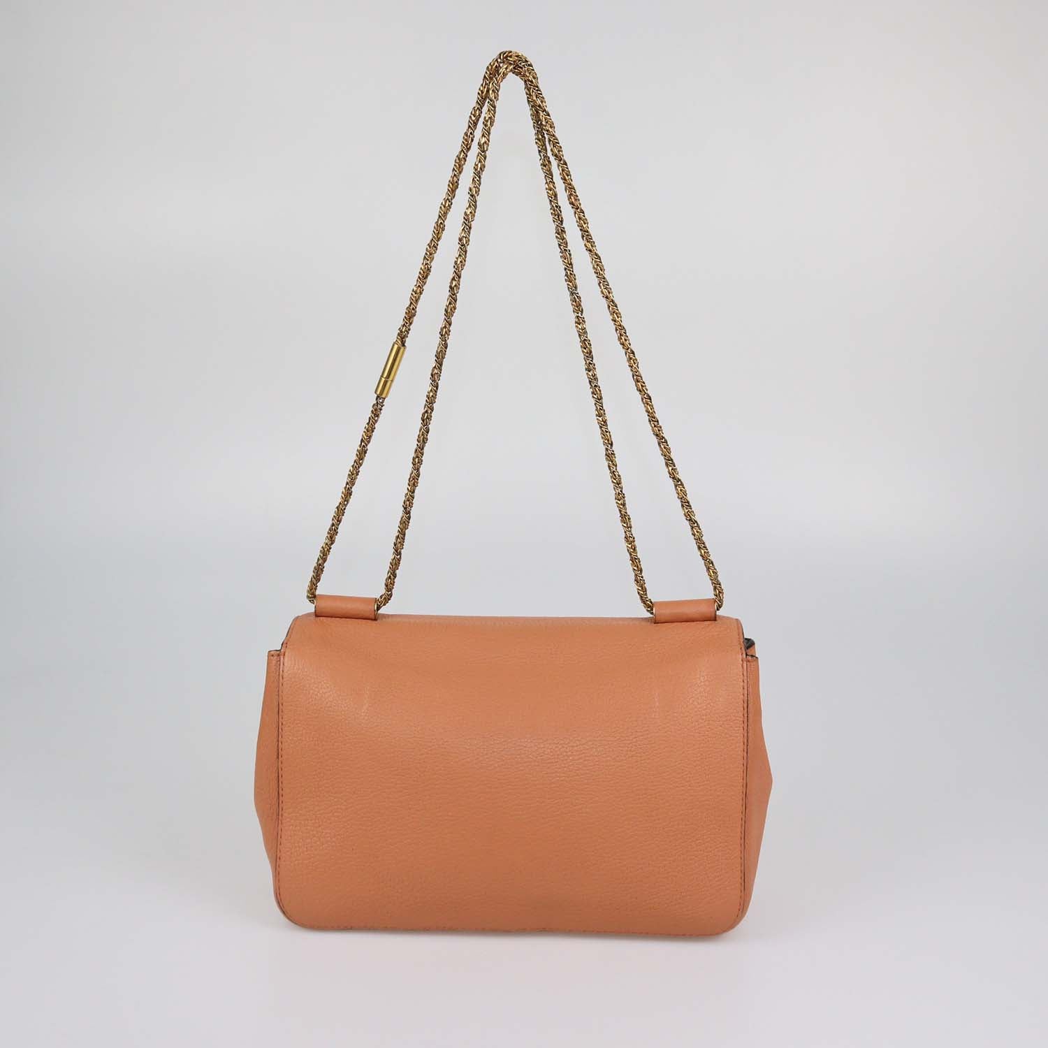 Chloe Peach Leather Medium Elsie Shoulder Bag