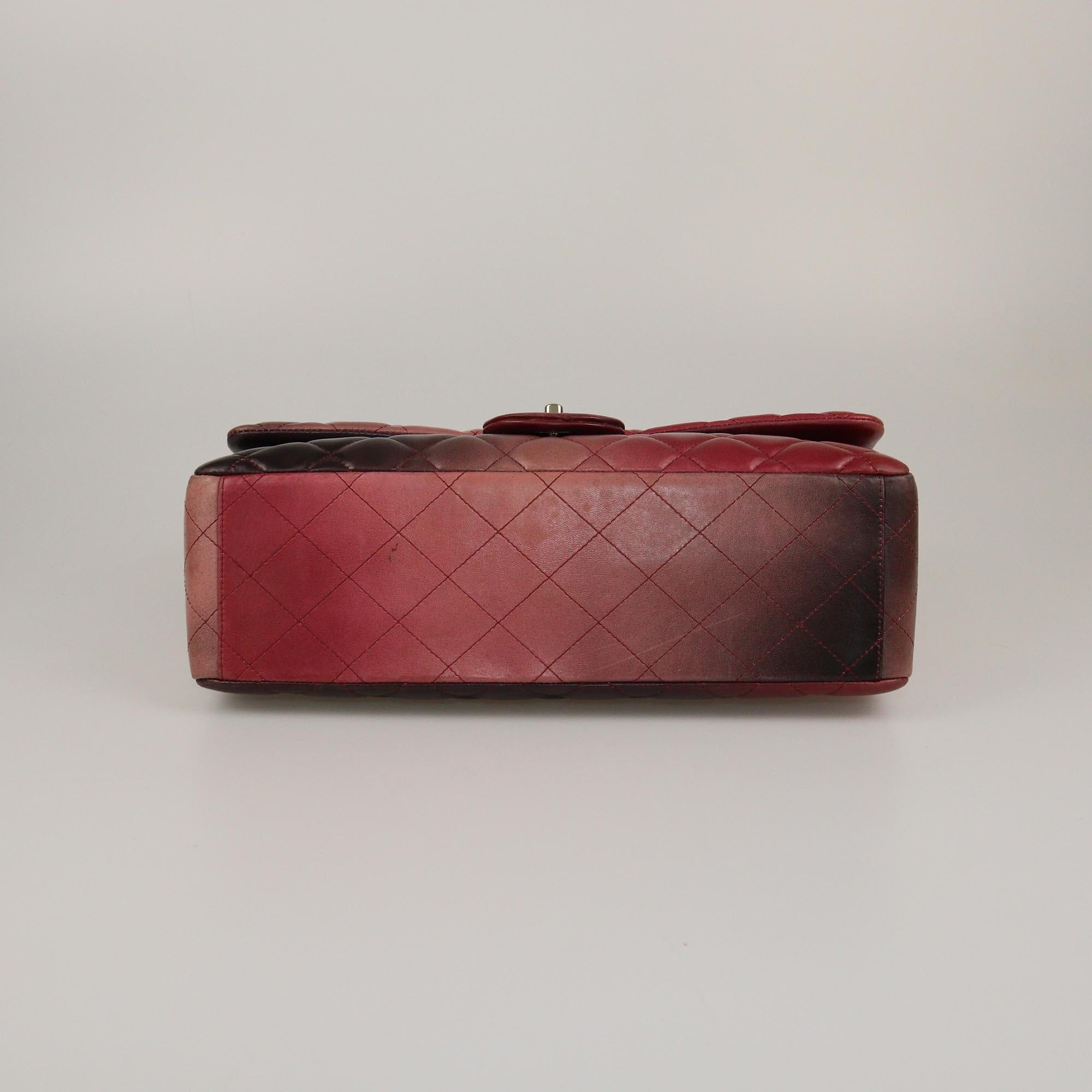 Chanel Red Degrade Quilted Maxi Classic Single Flap Bag Womens Chanel