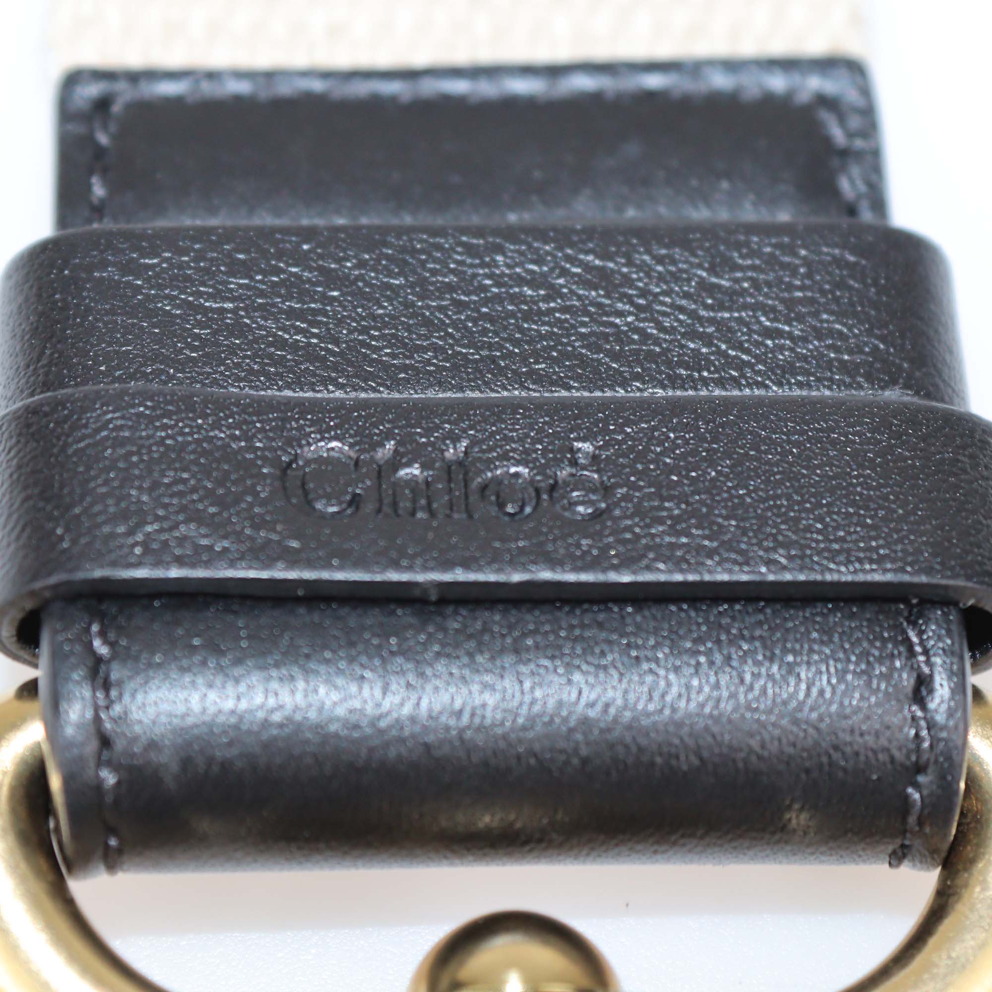 Chloe Beige/Black Fabric Bag Shoulder Strap