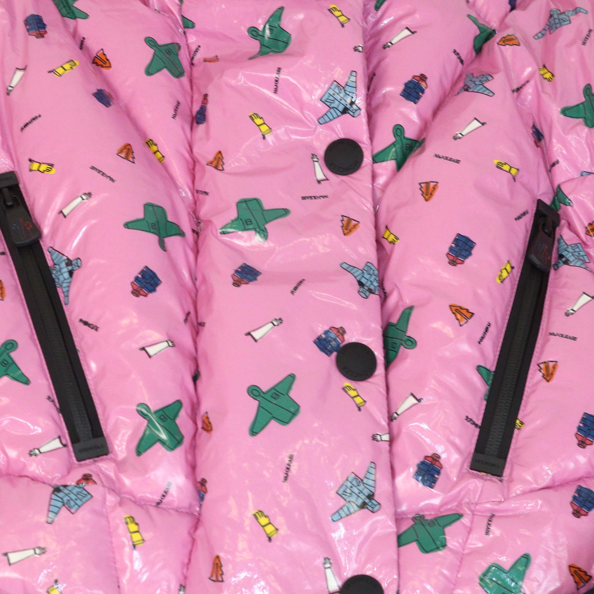 Moncler Grenoble x Naj-Oleari Pink Printed Plumel Down Ski Jacket & Stretch Jersey Stirrup
