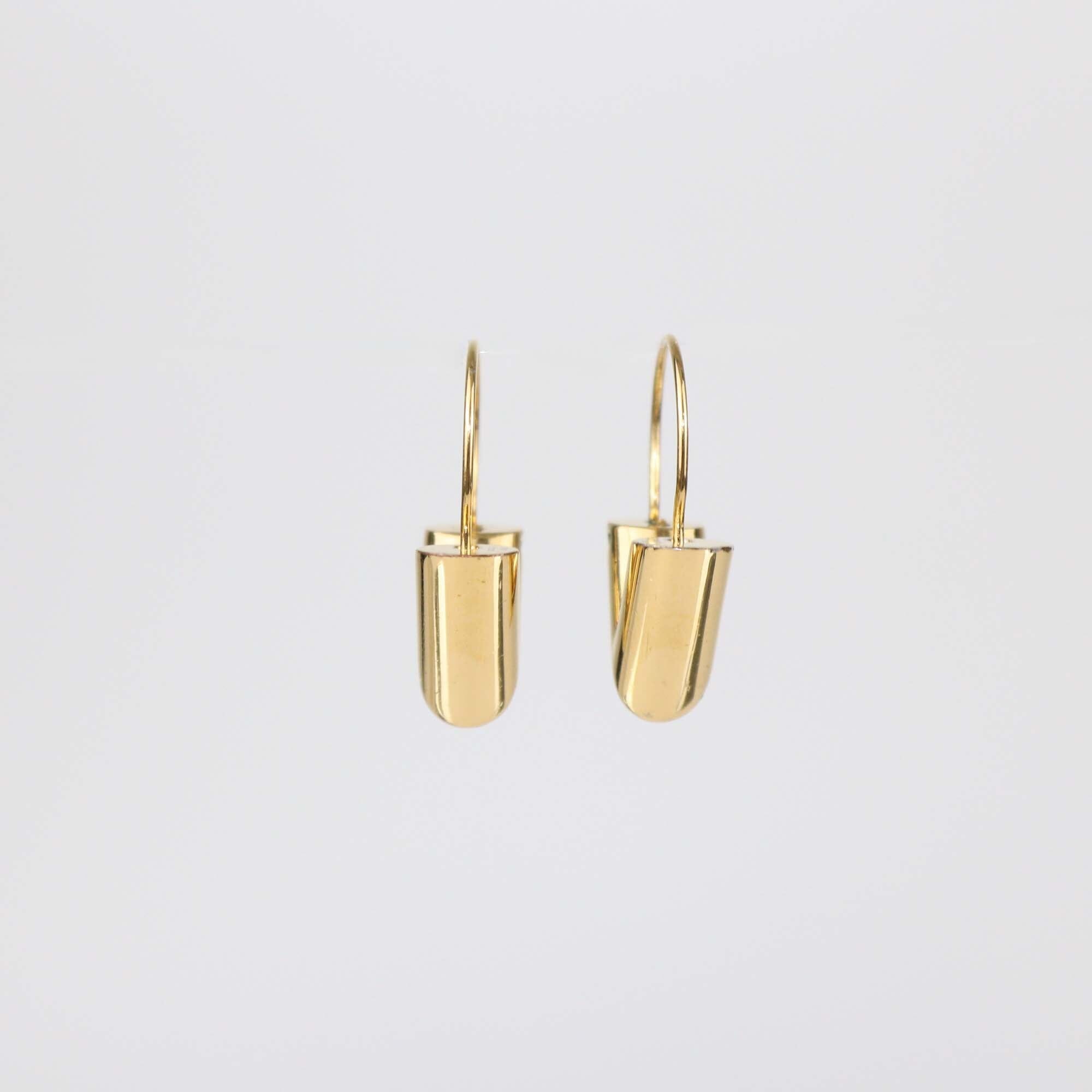 Louis Vuitton Gold Tone Essential V Hoop Earrings Womens Louis Vuitton