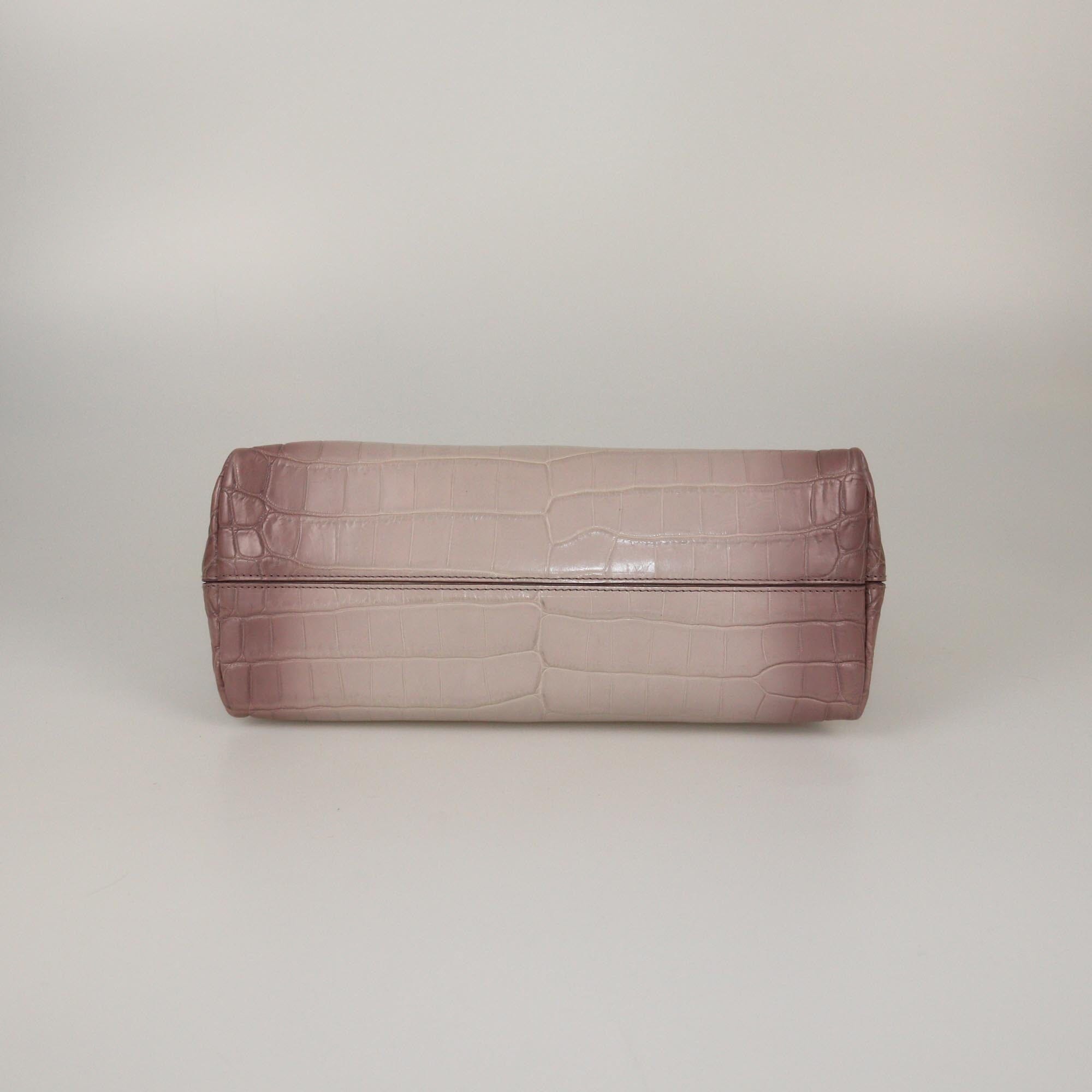 Bottega Veneta Lilac Ombre Crocodile Frame Satchel Womens Bottega Veneta