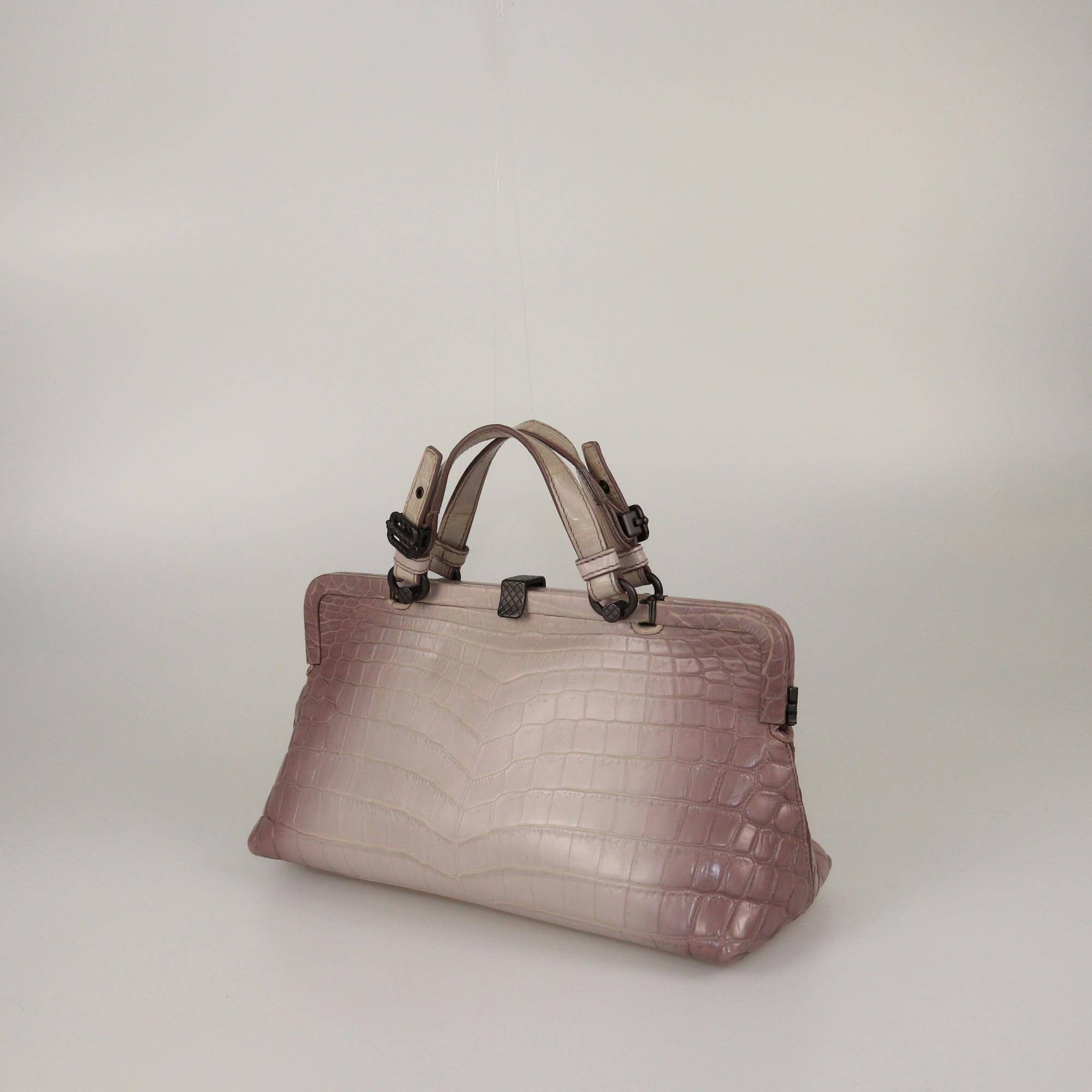 Bottega Veneta Lilac Ombre Crocodile Frame Satchel Womens Bottega Veneta