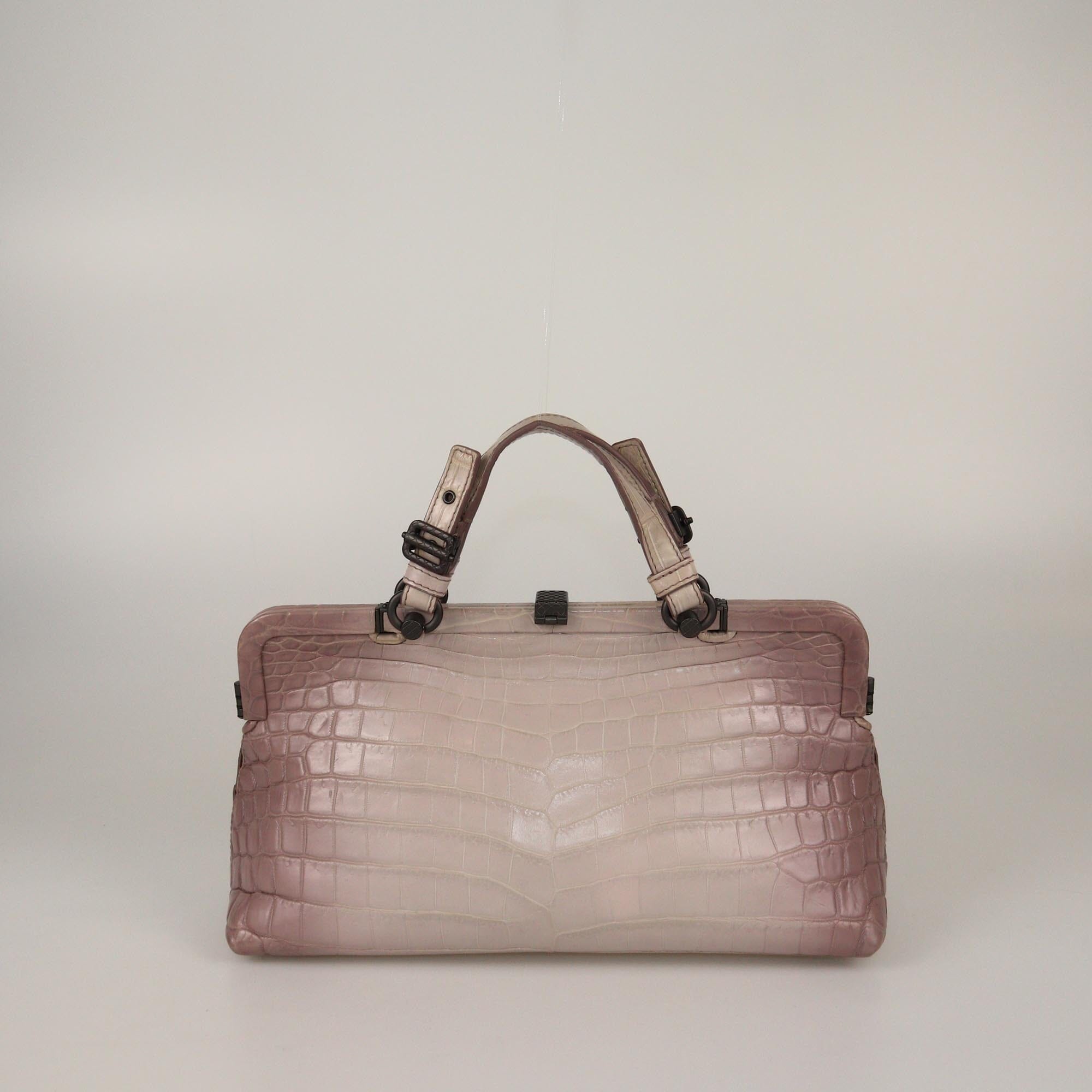 Bottega Veneta Lilac Ombre Crocodile Frame Satchel Womens Bottega Veneta