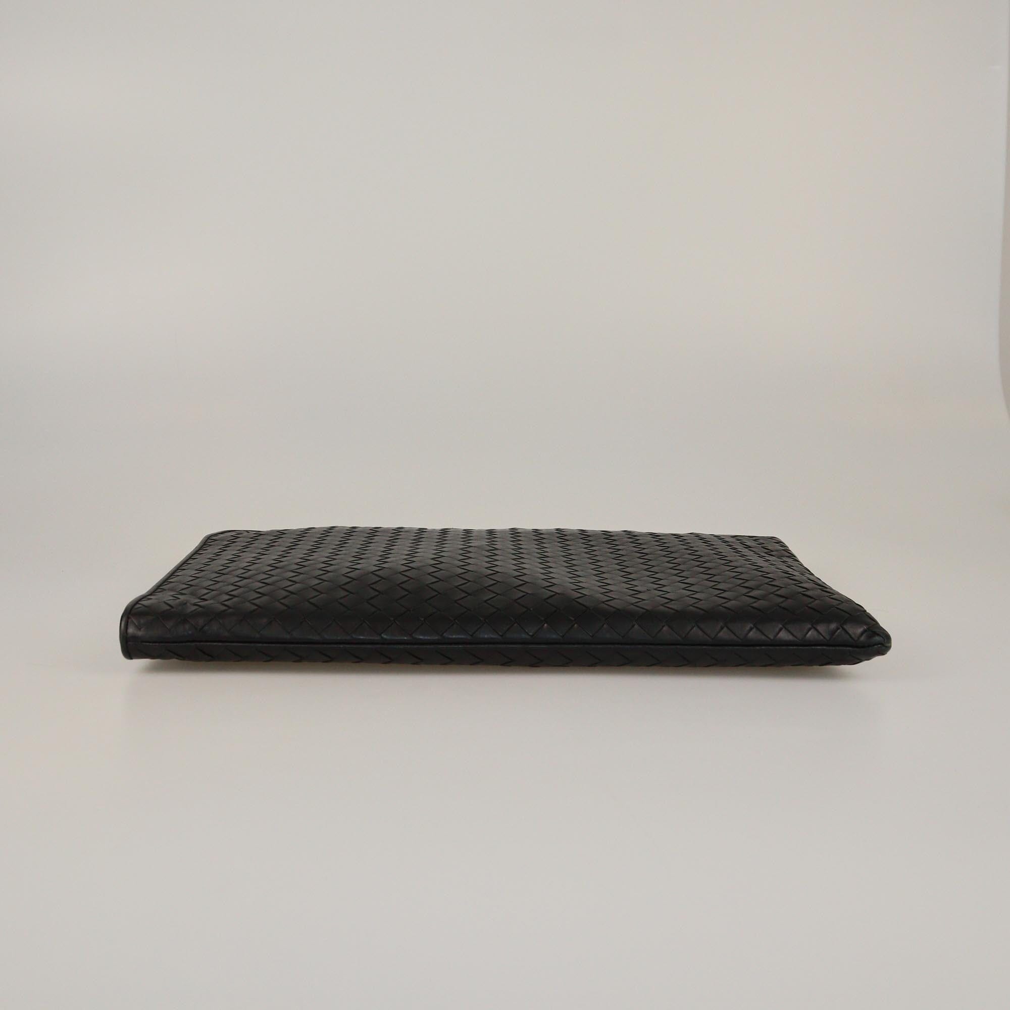 Bottega Veneta Black Intrecciato Zip Laptop Case Bag Womens Bottega Veneta