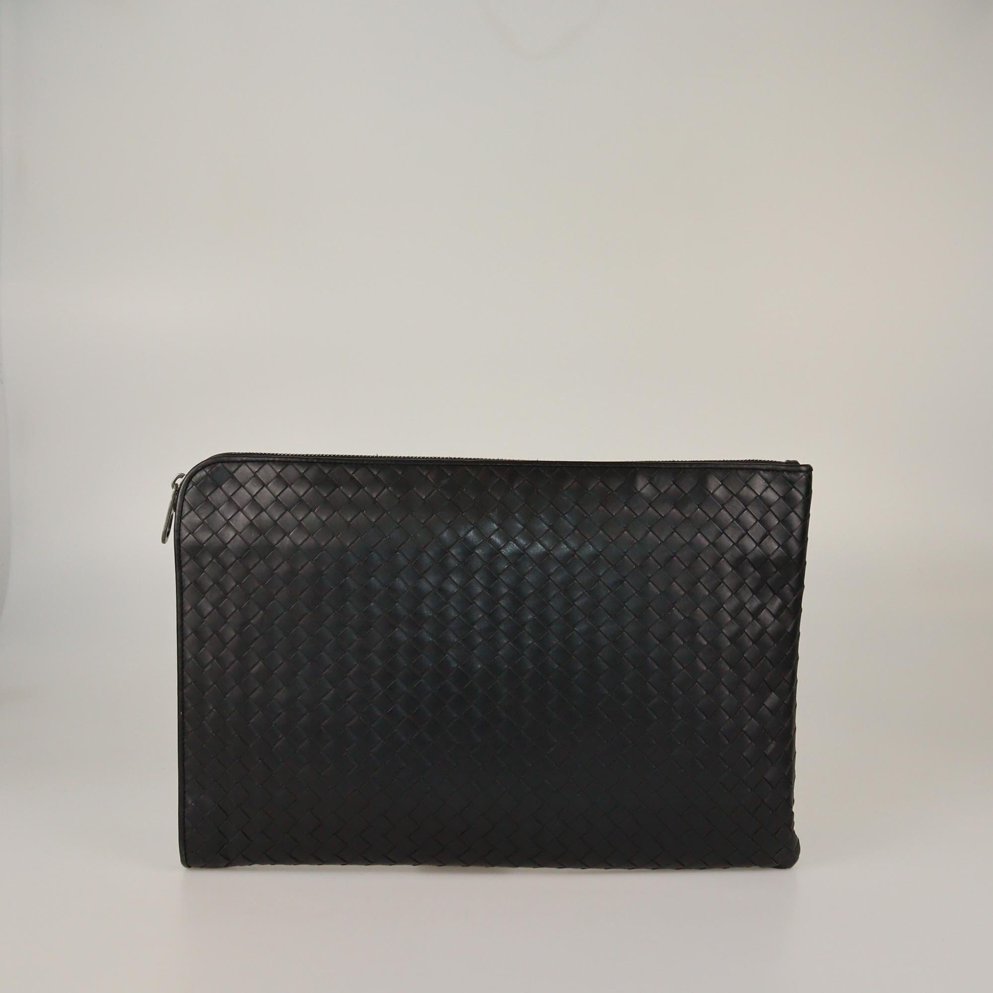 Bottega Veneta Black Intrecciato Zip Laptop Case Bag Womens Bottega Veneta