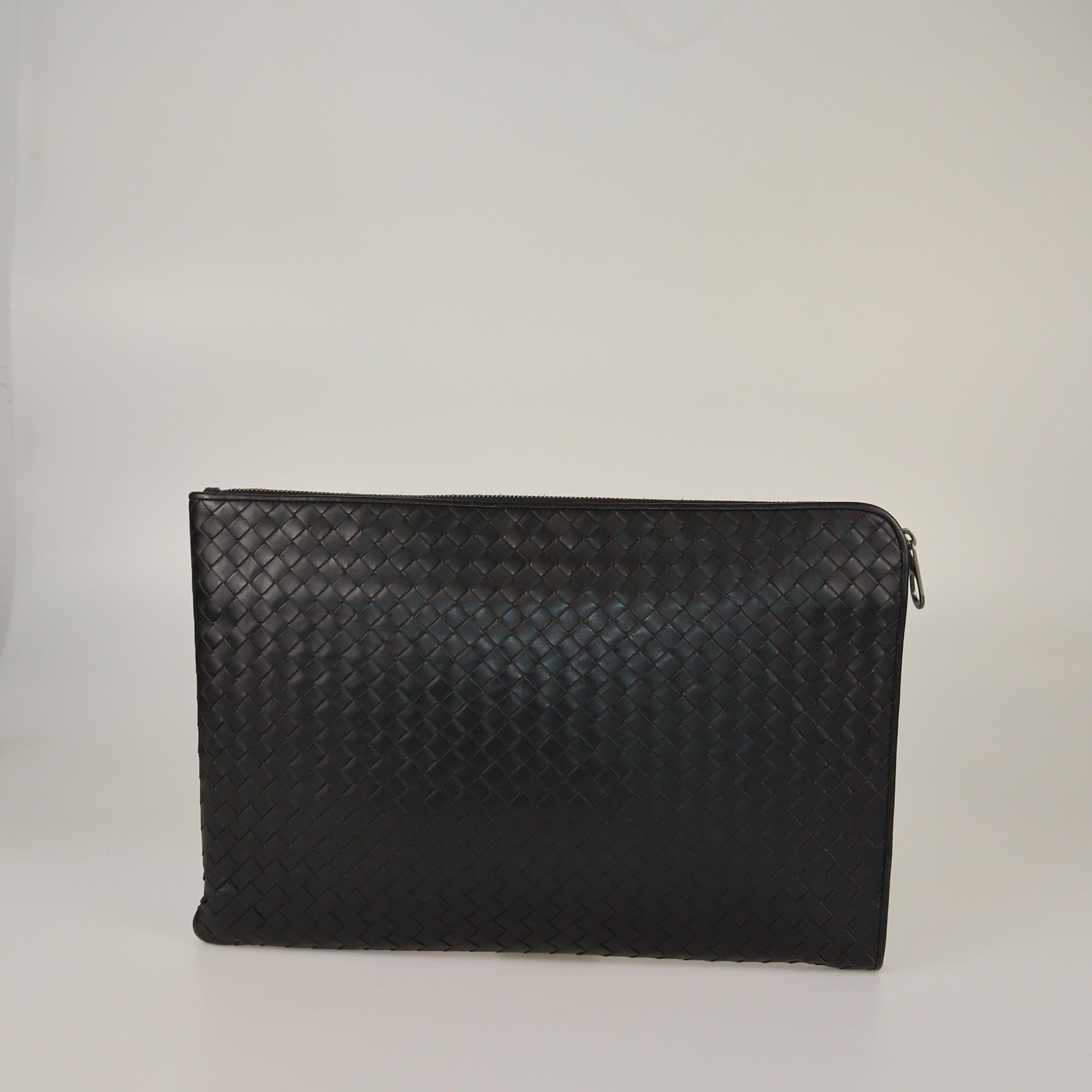 Bottega Veneta Black Intrecciato Zip Laptop Case Bag Womens Bottega Veneta