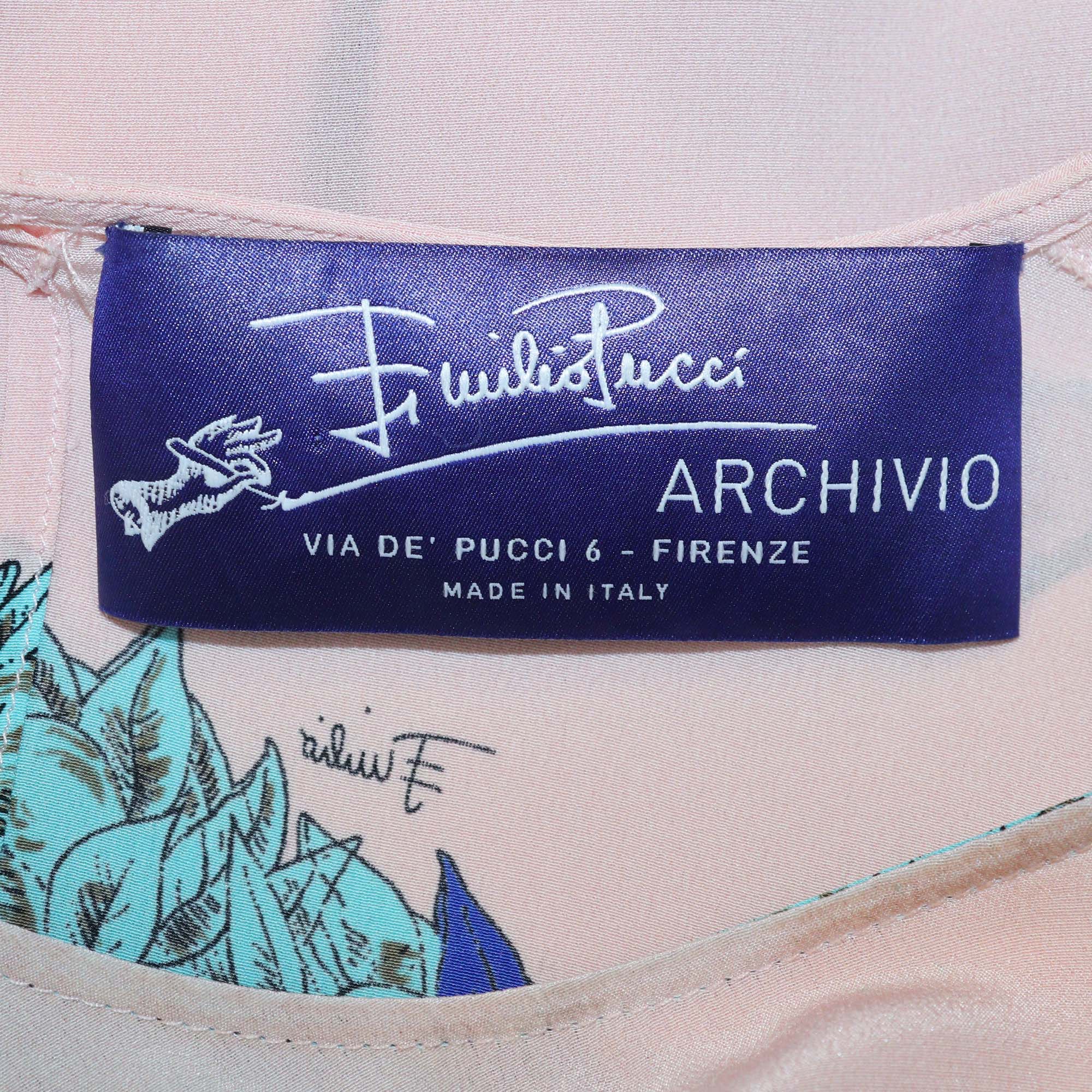 Emilio Pucci Archivio Multicolor Silk Printed Mini Dress