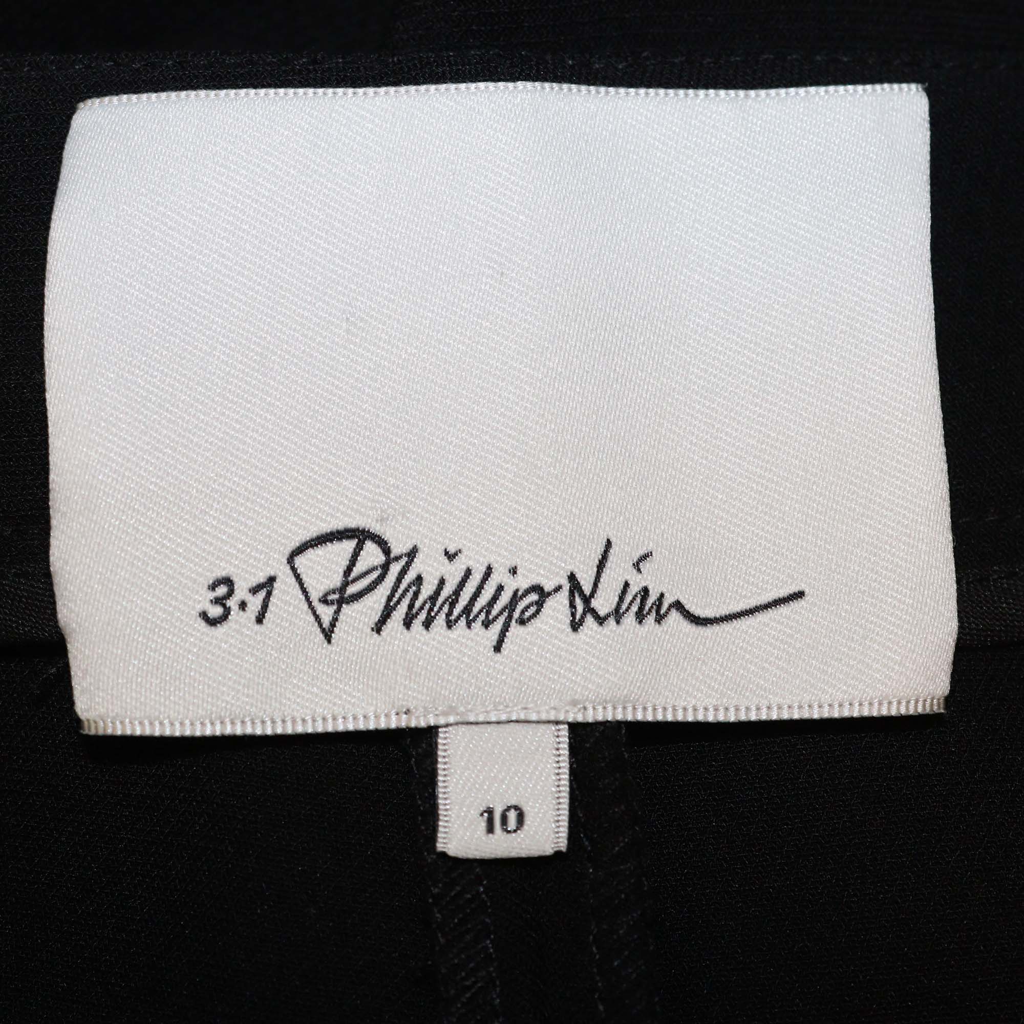 3.1 Phillip Lim Black Triacetate Wide Leg Trousers