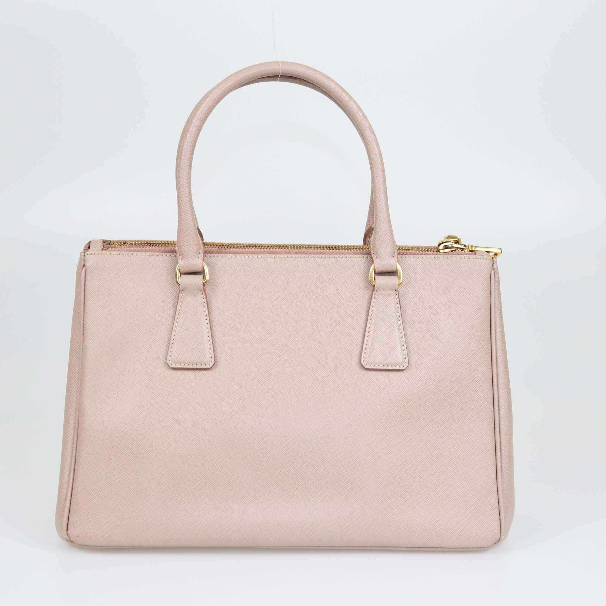 Prada Beige Saffiano Lux Old Medium Galleria Tote Womens Prada