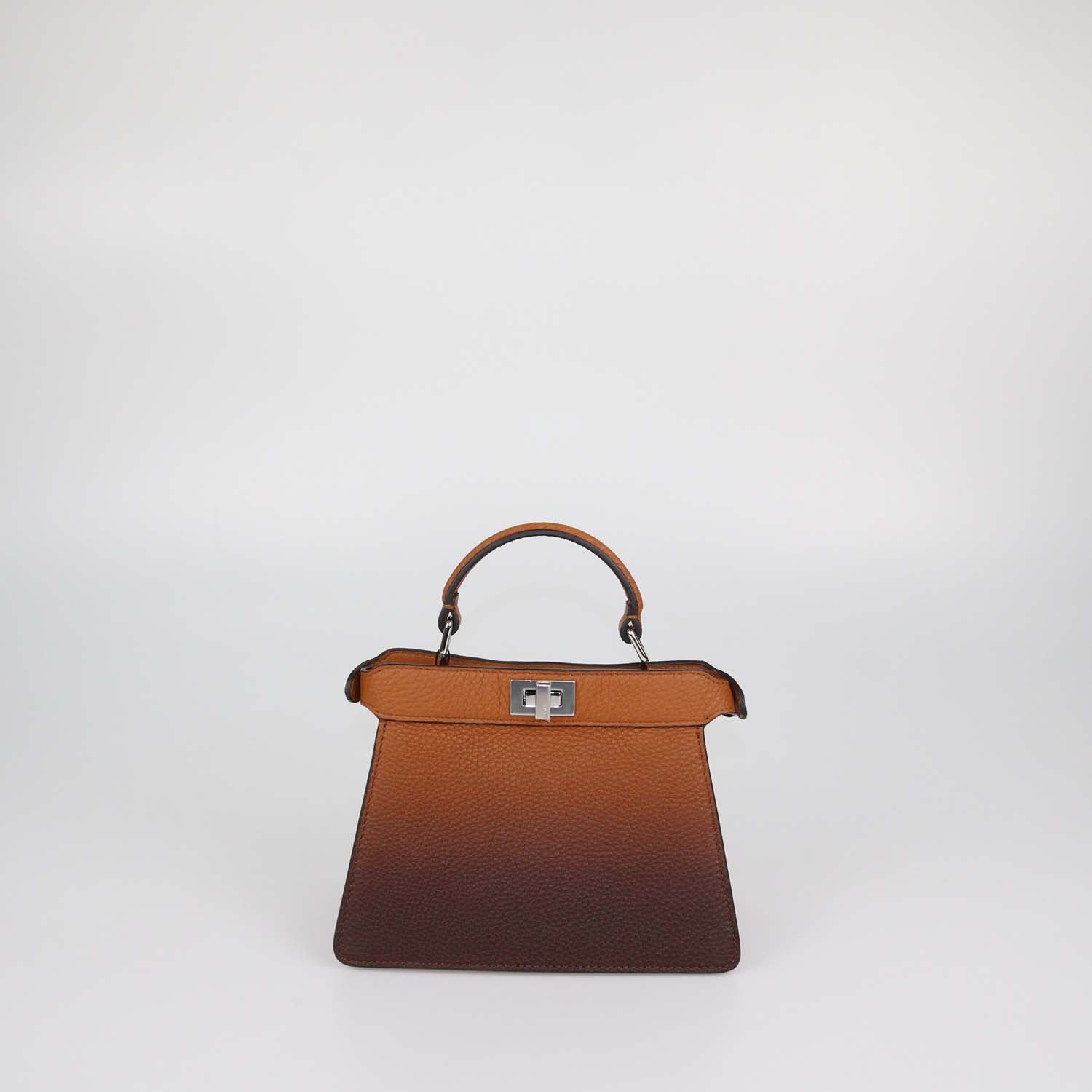 Fendi Brown Ombre Leather Petite Peekaboo ISeeU Top Handle Bag