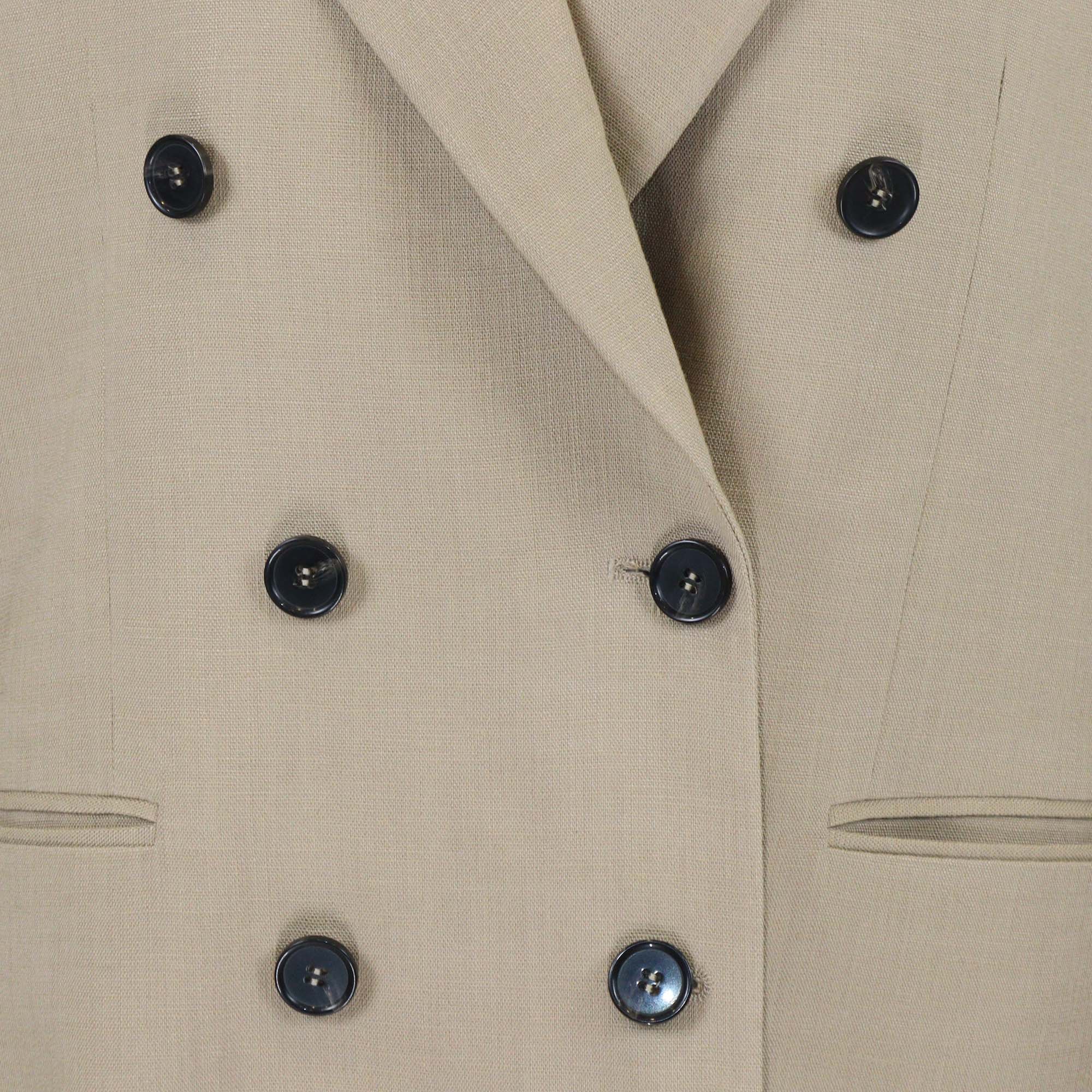 MSGM Milano Beige Viscose Double Breasted Blazer