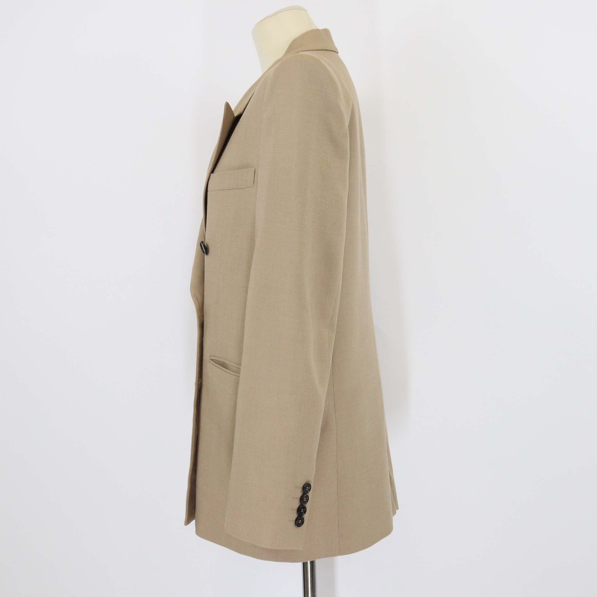MSGM Milano Beige Viscose Double Breasted Blazer