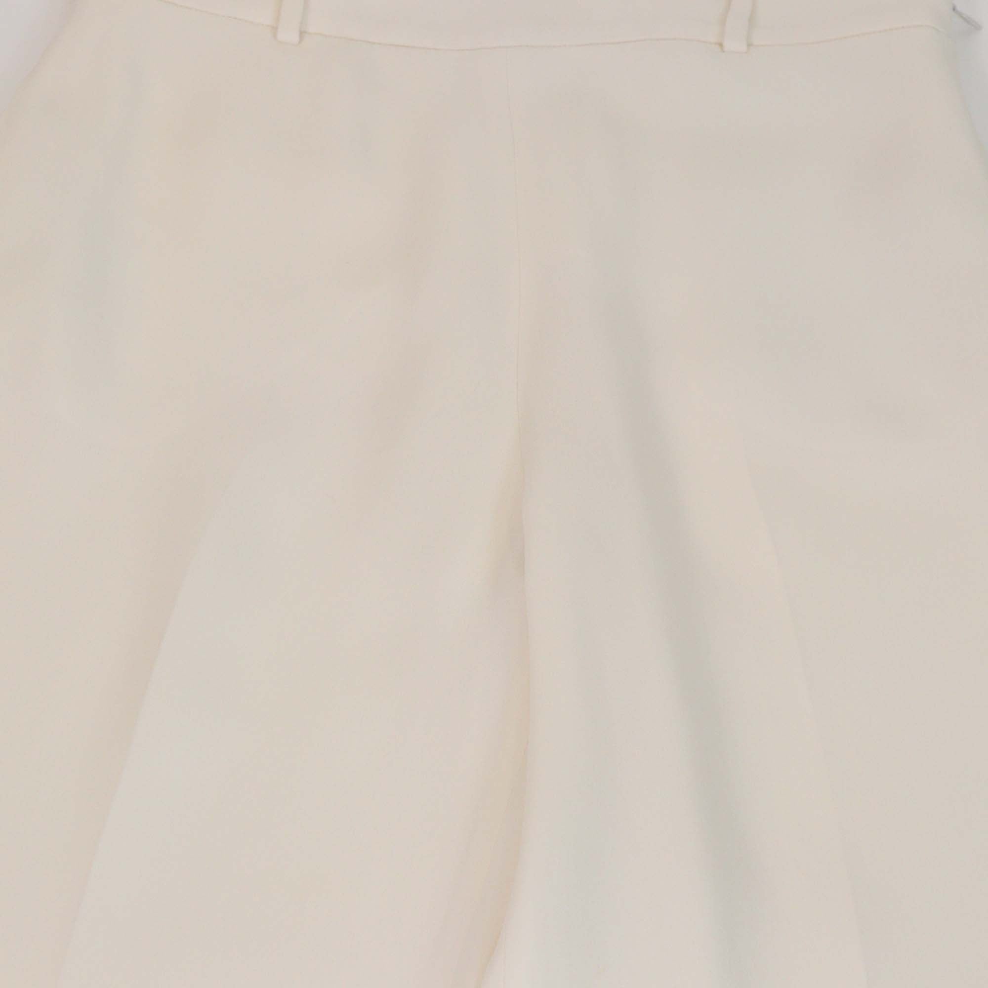 Valentino Cream Silk Wide Leg Cady Pants