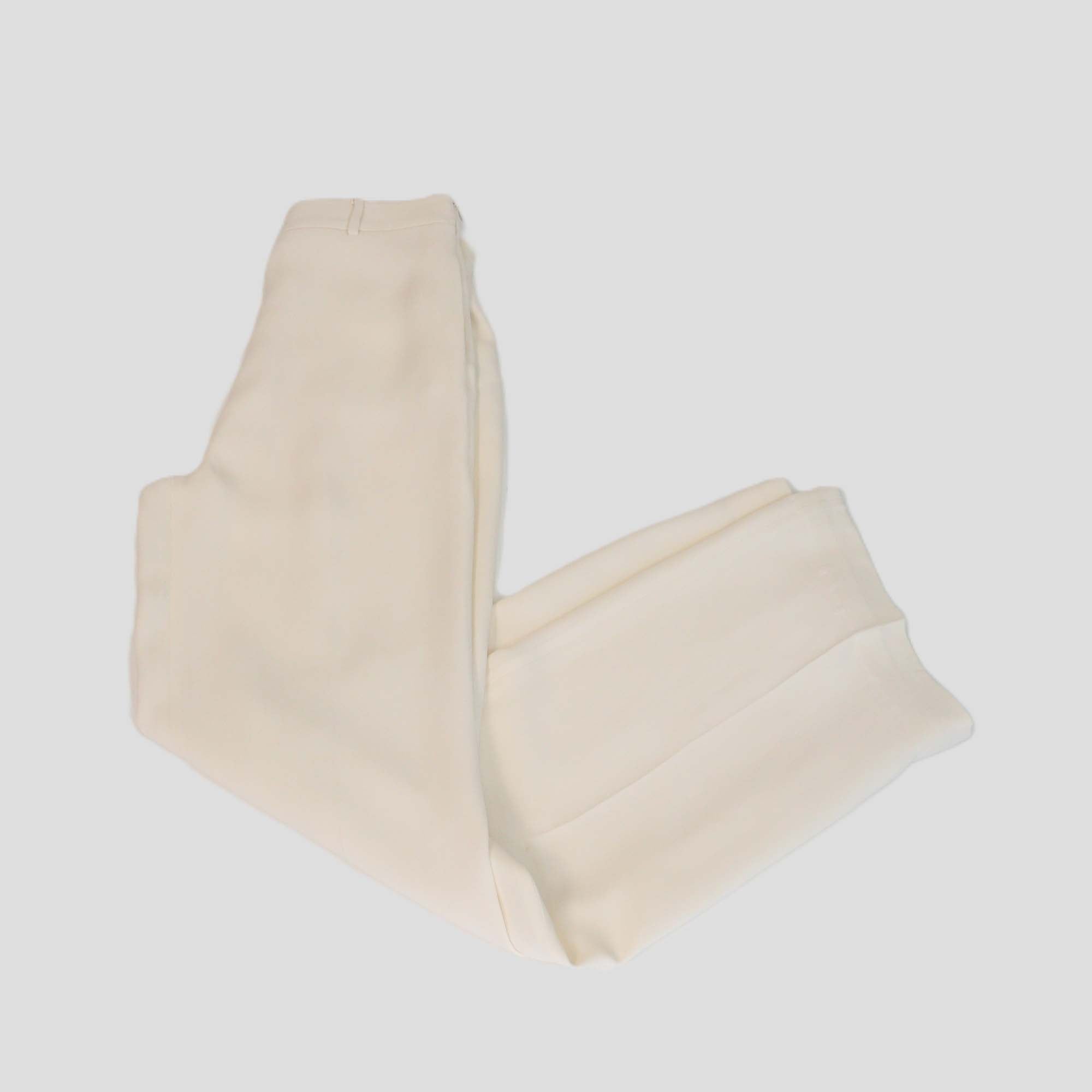 Valentino Cream Silk Wide Leg Cady Pants