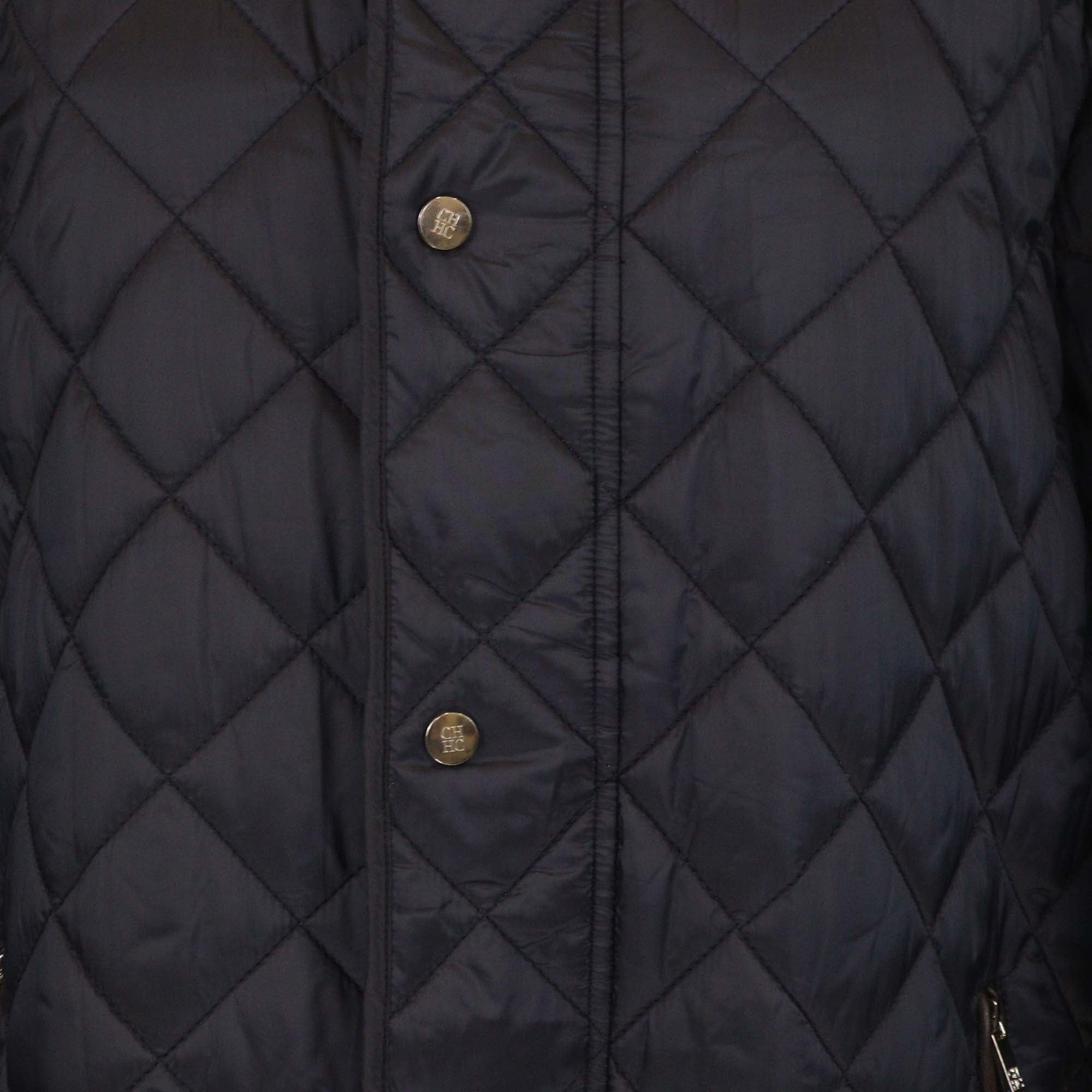 CH Carolina Herrera Navy Blue Quilted Puffer Jacket