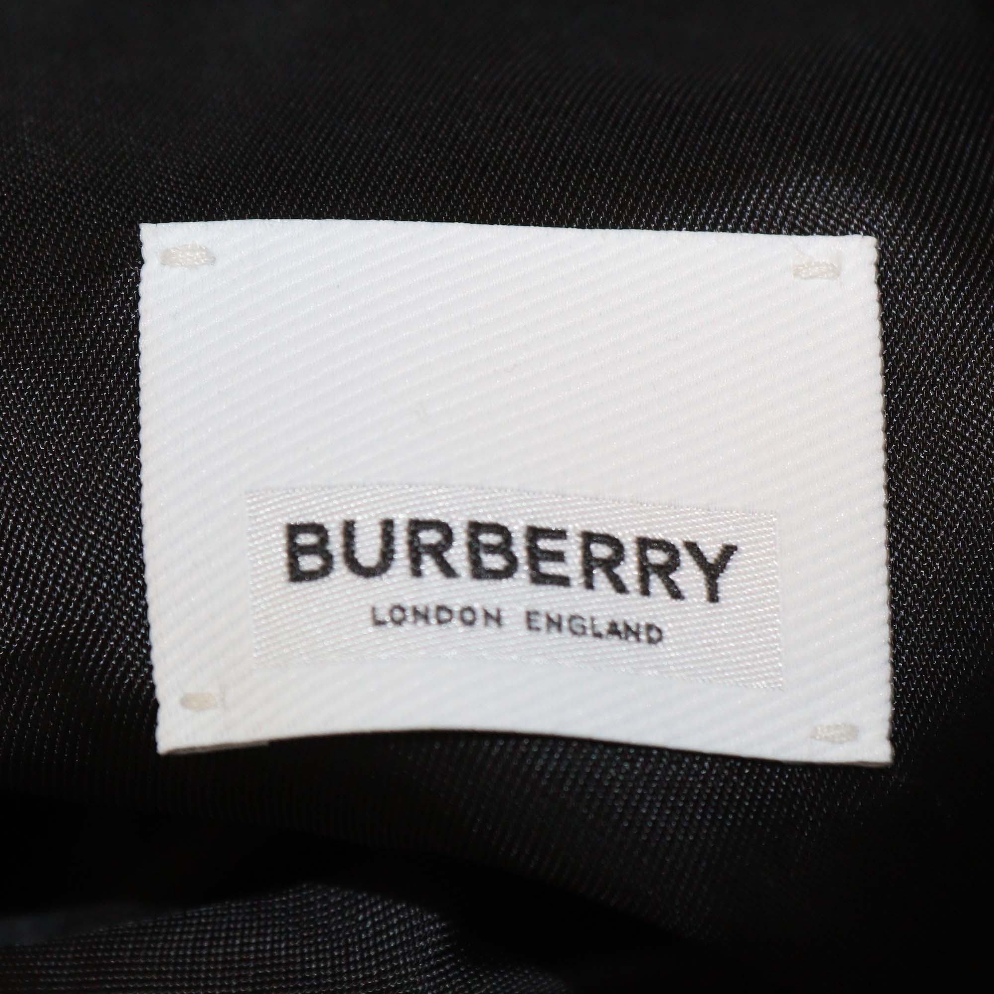 Burberry Black Wool Draped Sheer Side Straight Leg Pants