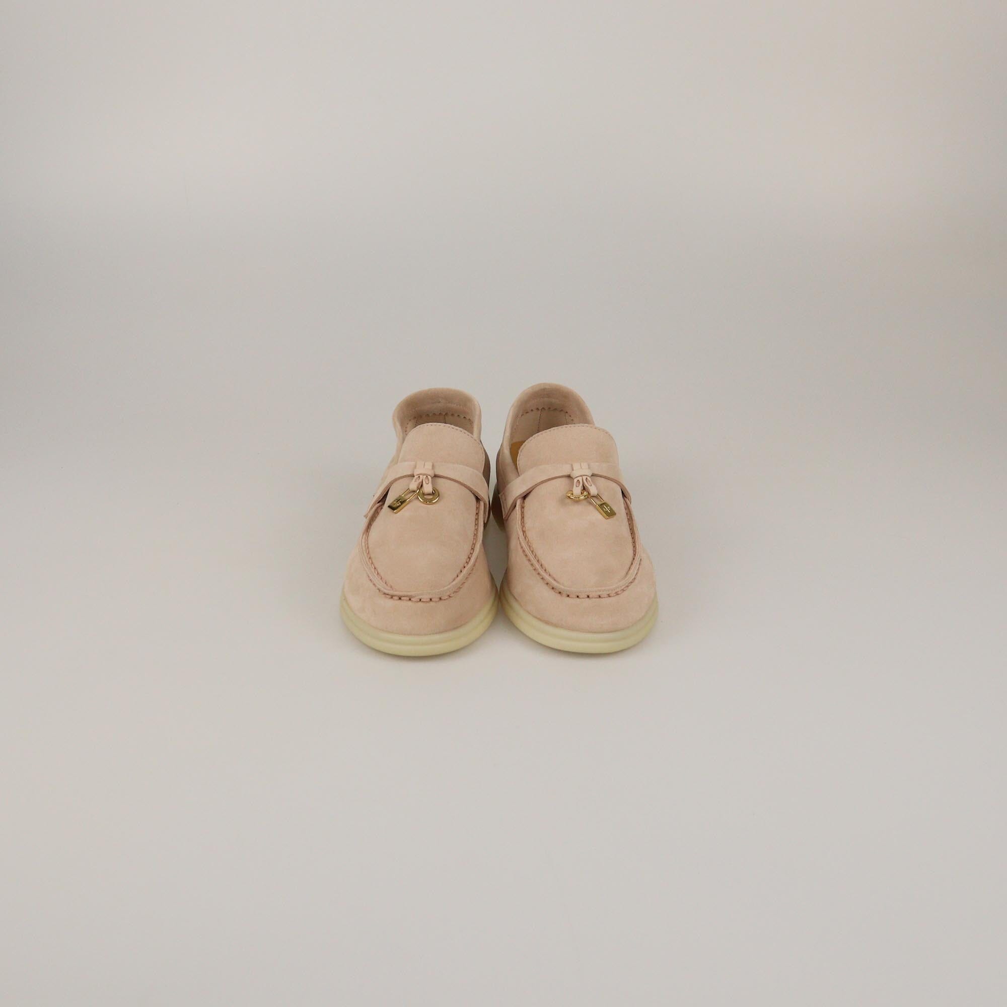 Loro Piana Strawberry Frosting Kid Summer Walk Charm Loafers Womens Loro Piana