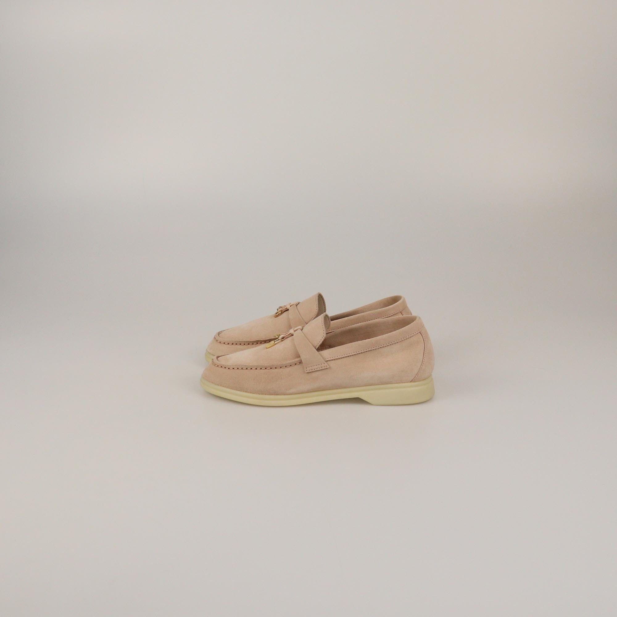 Loro Piana Strawberry Frosting Kid Summer Walk Charm Loafers Womens Loro Piana