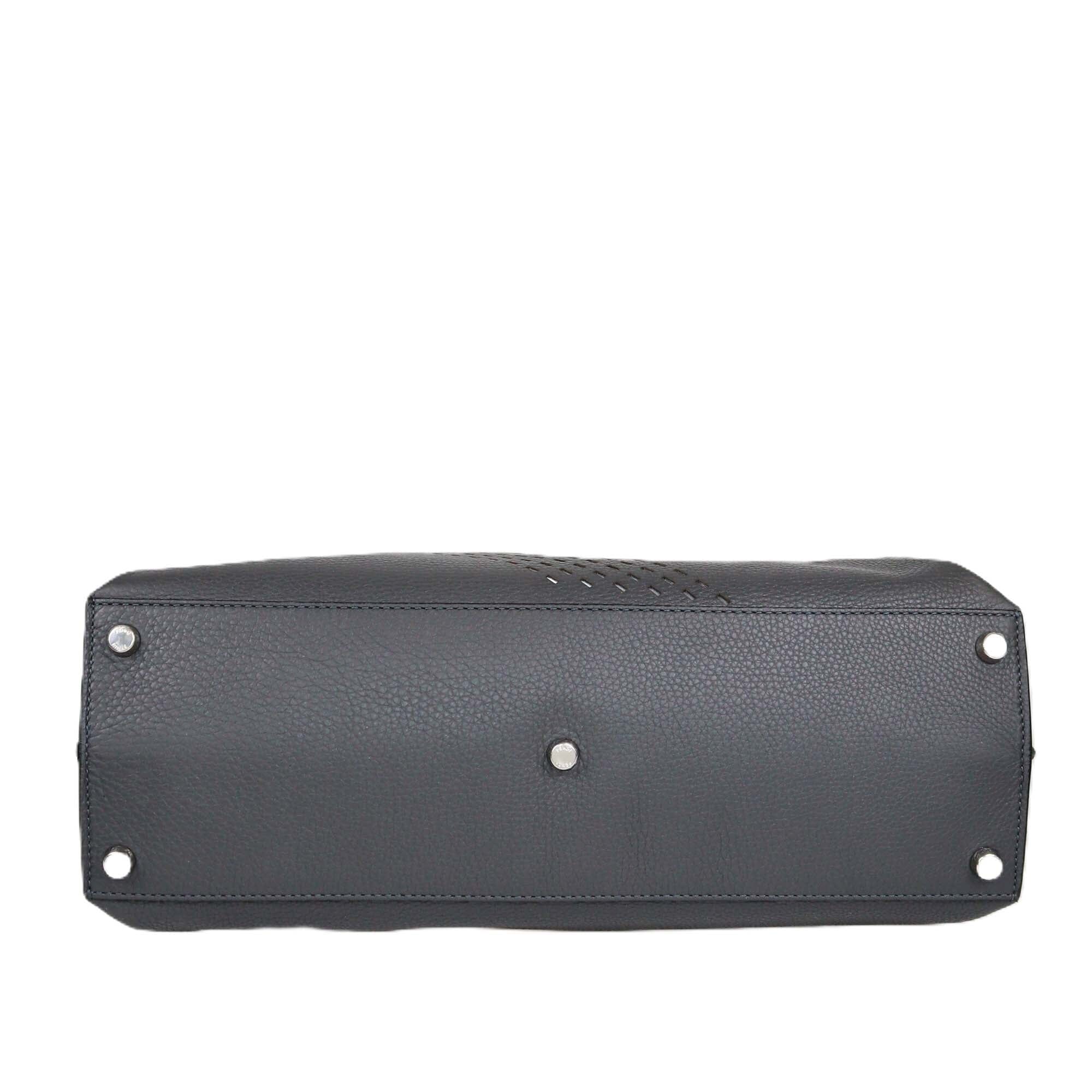 Fendi Dark Grey Selleria Essential Peekaboo Iconic Top Handle Bag Womens Fendi