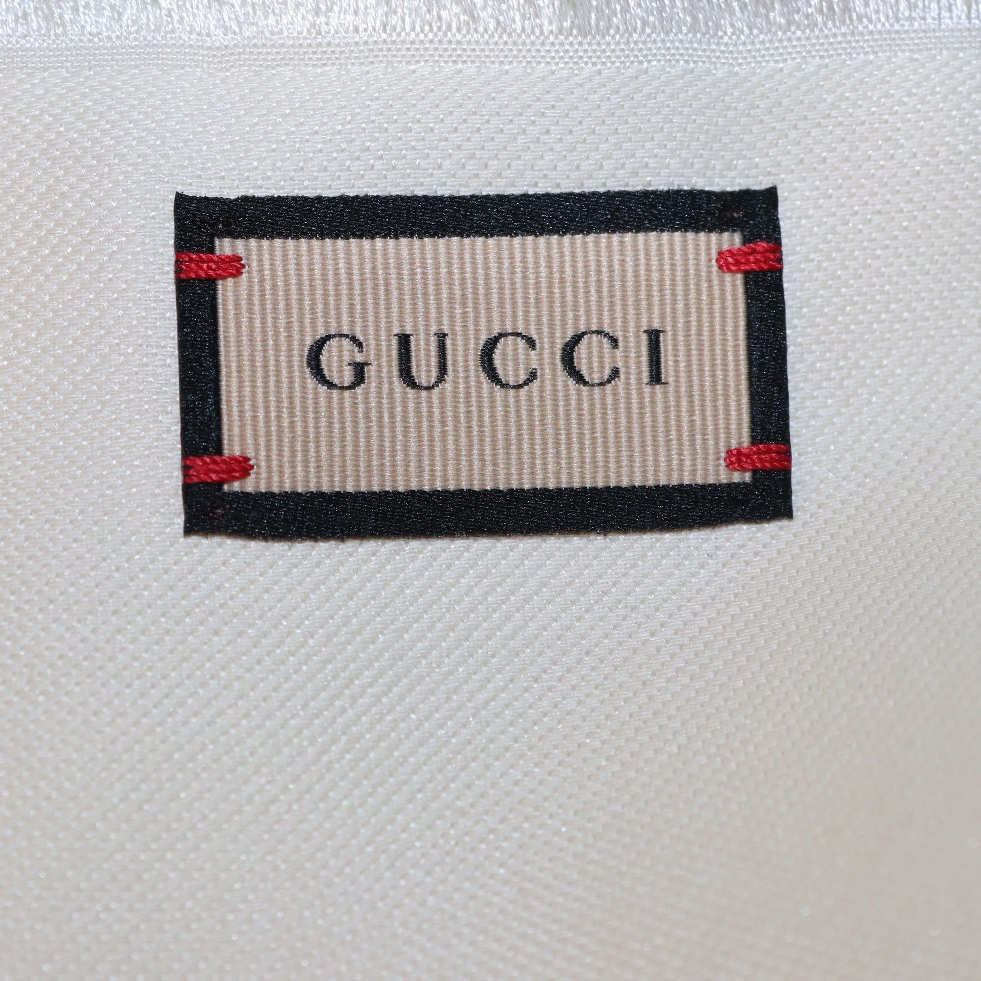 Gucci White Silk Wool GG Jacquard Shawl