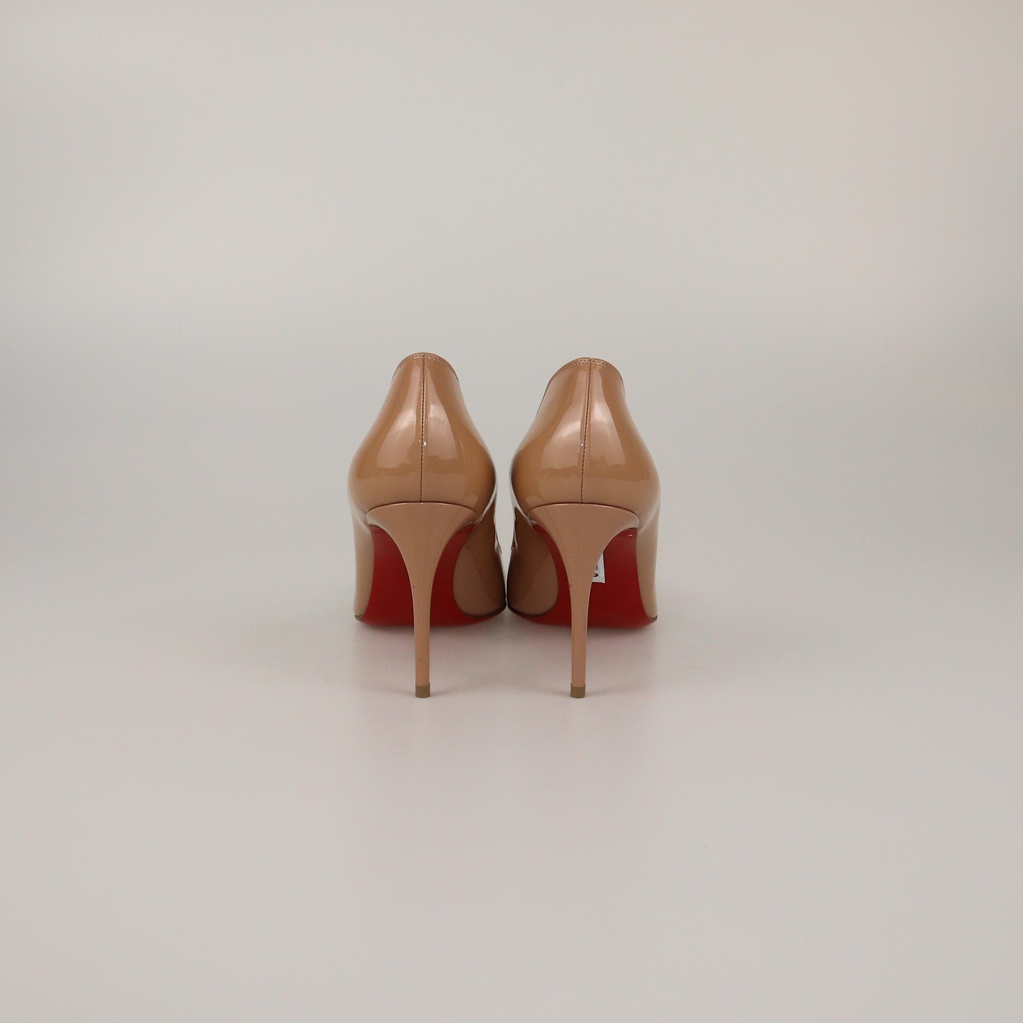 Christian Louboutin Beige Patent Hot Chick Pumps Womens Christian Louboutin
